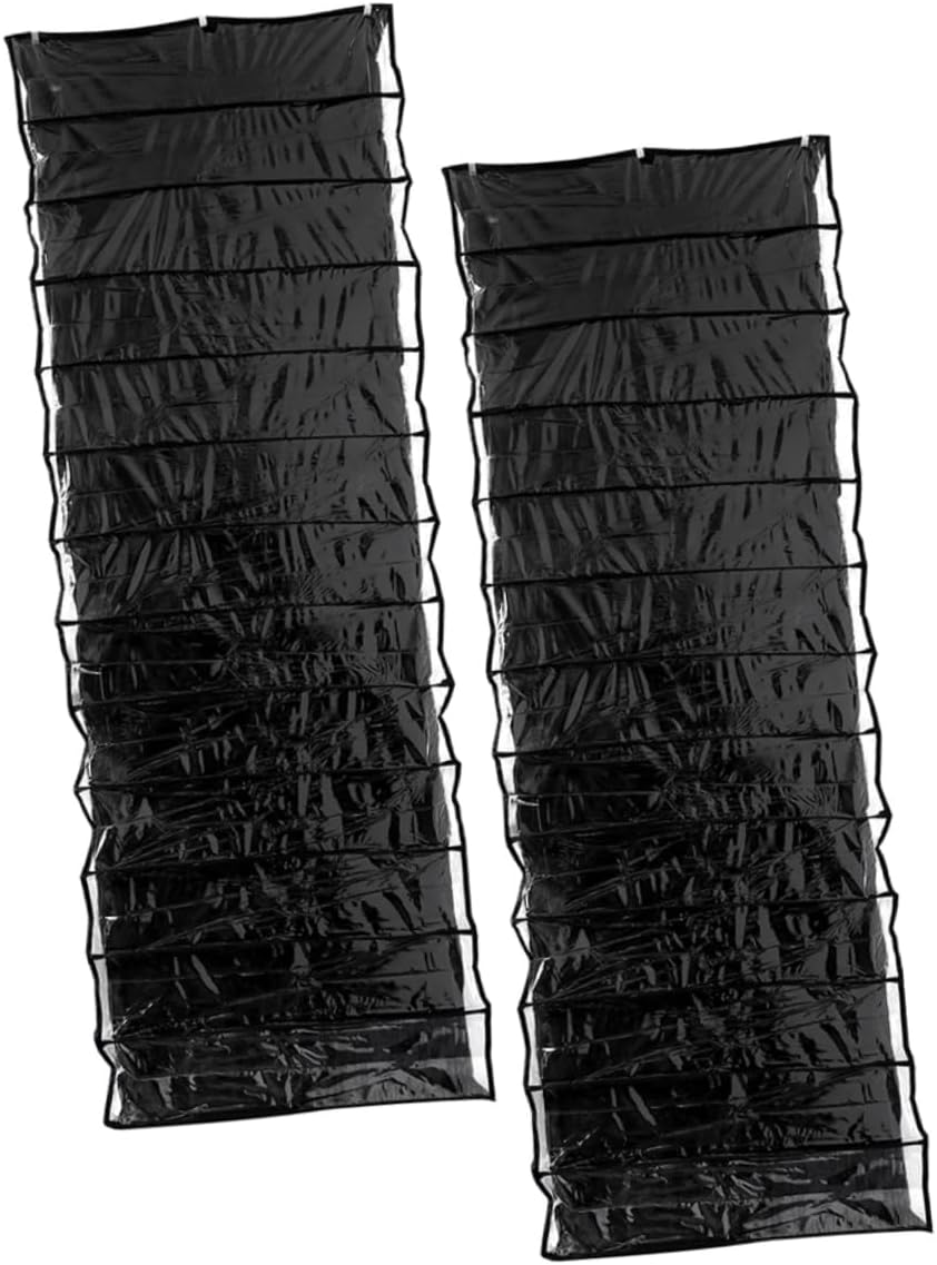 Mobestech 2PCS Over Door Hanging Shoe Organizer with Large Capacity Space Saver for Closet Bedroom Dorm Room Storage Black