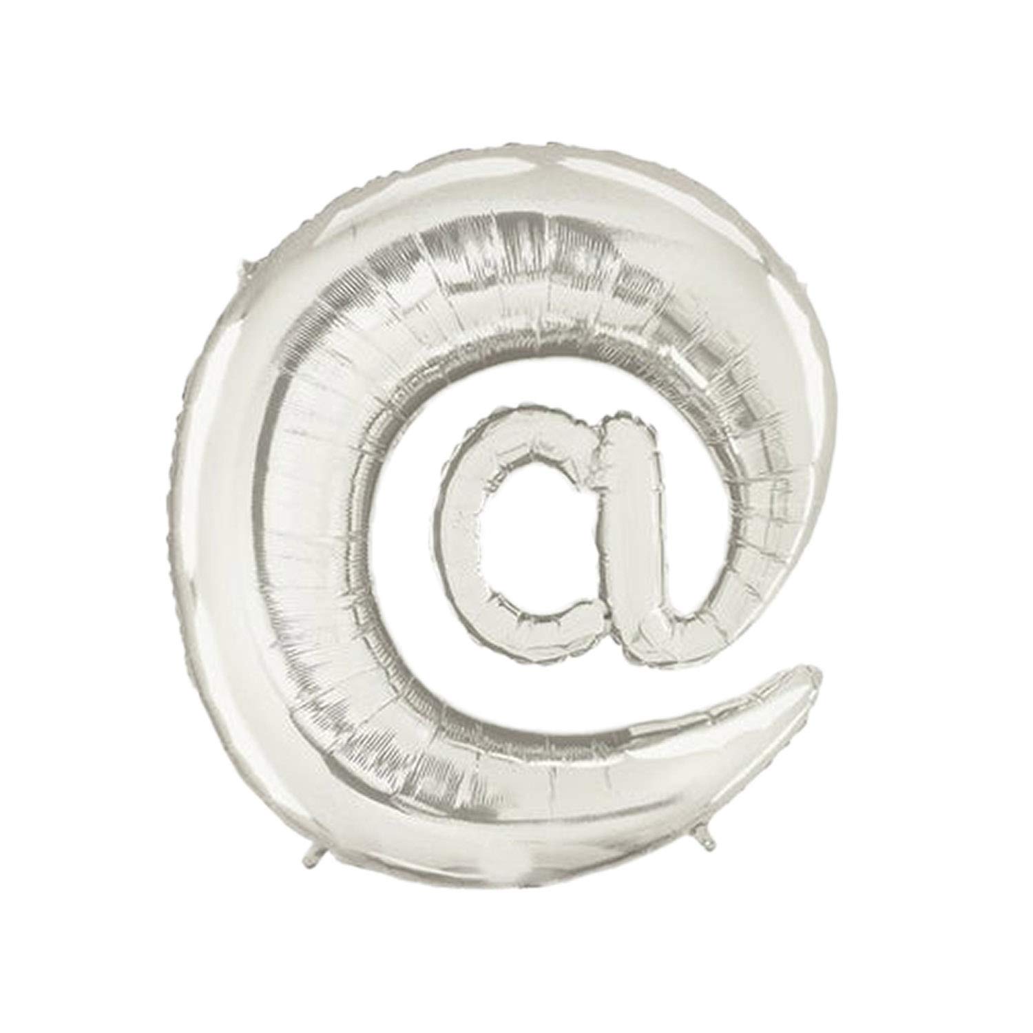 Kopper-24 Foil Balloons Letters Silver - 40/80/100 cm - for Birthday Wedding Party Decoration Happy Birthday JGA Gift Balloon Graduation ABI Large XXL Small Mini (at Sign @ 40 cm)