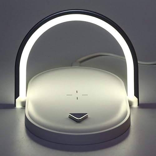 Miniatura 8 de SYHAQYE Bedside Table LED Night Light with Wireless Charger Desk Lamp As Sleep Aid White Noise Machine and Phone Holder Great Birthday Gifts for