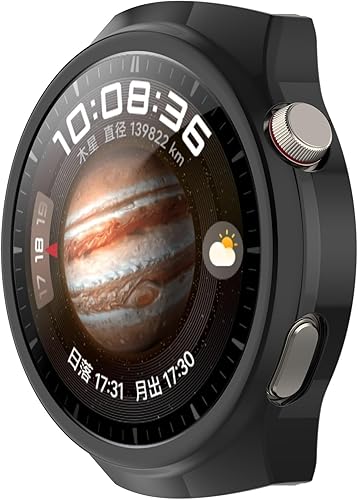Disscool Protector de pantalla de vidrio templado compatible con Huawei Watch 4 Pro, PC de 0.013 in y vidrio real reemplazan la funda protectora