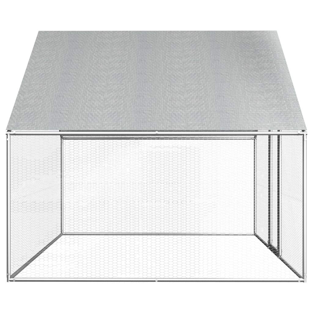 Festnight Gallinero Gallinero Exterior de Acero Galvanizado Plateado 2,75x2x2 m para Pollos, Gallinas, Patos, Gansos, Jaula gallinero de Exterior