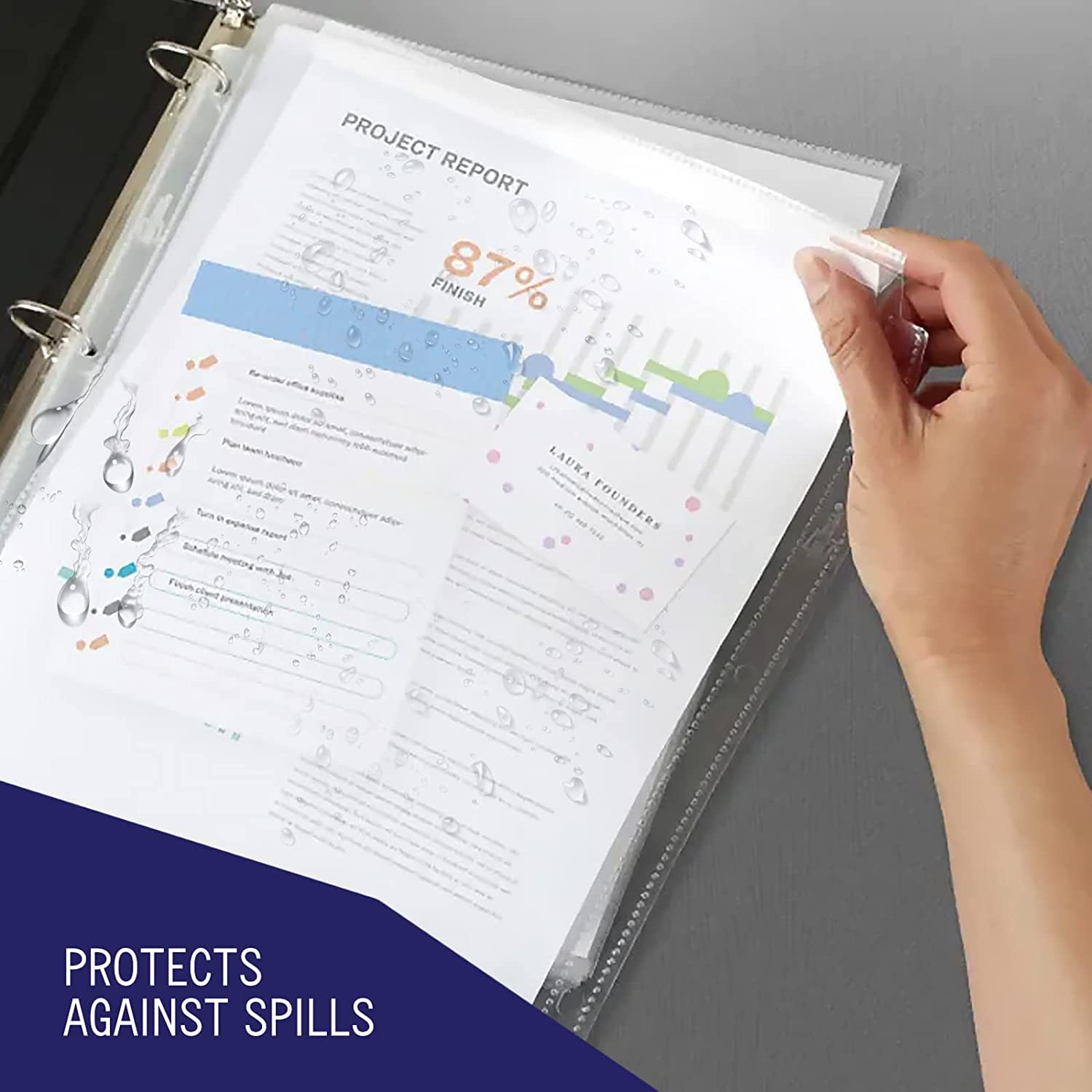 Protectores de hojas resistentes para carpeta de 3 anillas, 200 protectores de página transparentes a granel, fundas de plástico de carga superior de 8.5 x 11 pulgadas