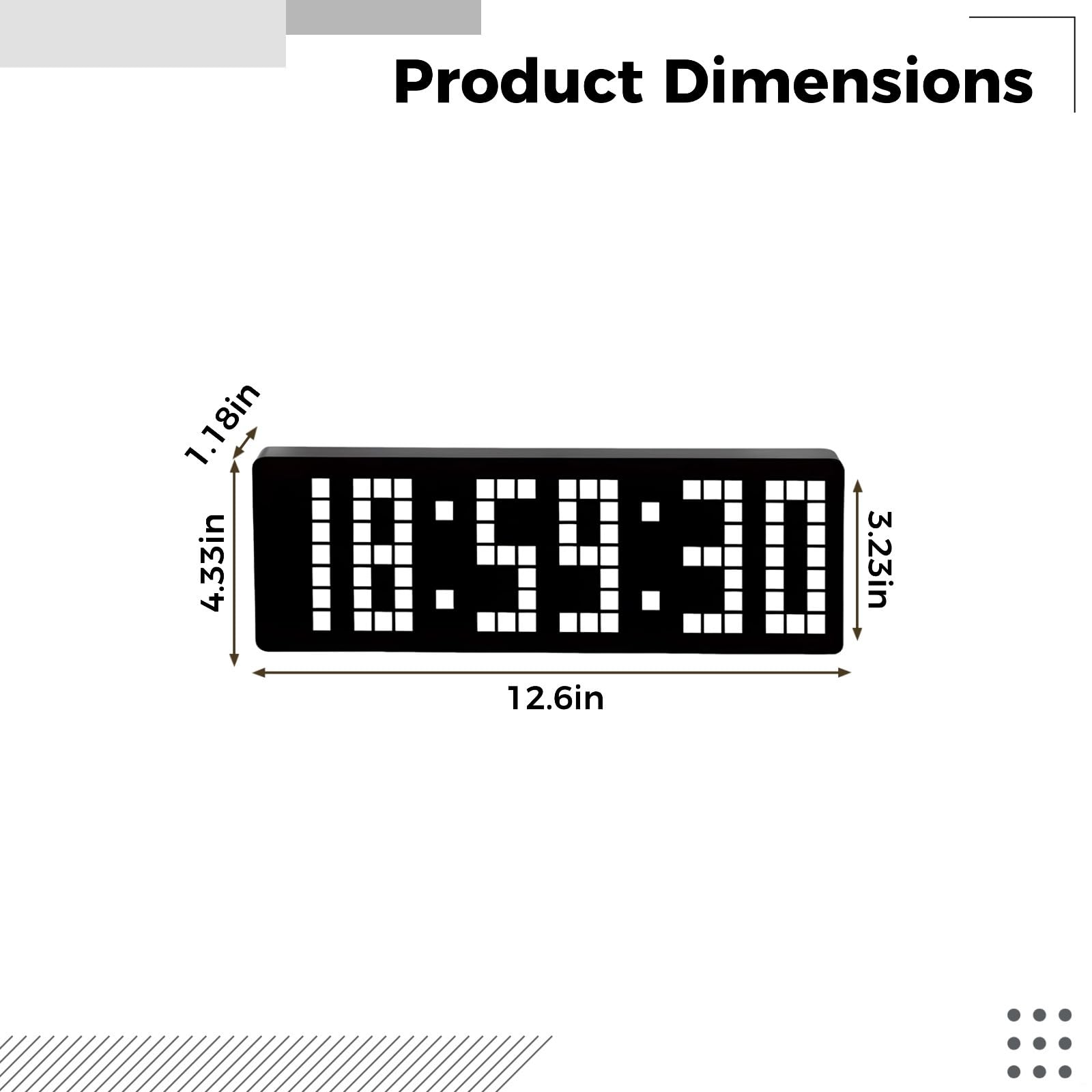 Reloj digital retro, temporizador de píxeles LED de 32 cm, cuenta regresiva programable, memoria, control remoto, 2 niveles de brillo, mesa para sala de juegos, gimnasio