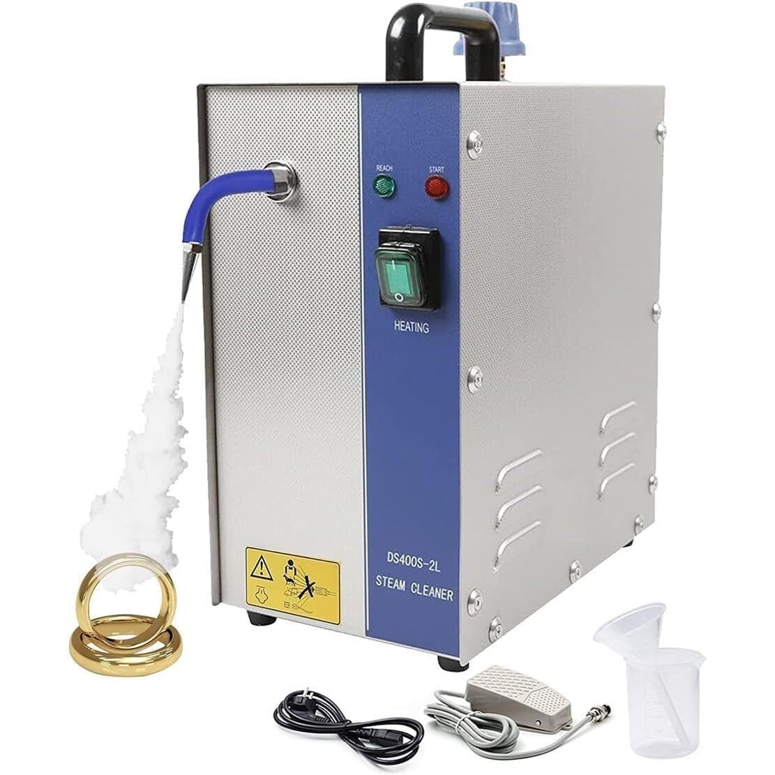Elektryczna parownica do biżuterii, urządzenie do czyszczenia kamieni szlachetnych ze stali nierdzewnej o mocy 1300 W do biżuterii złotej i srebrnej, wydajność, wydajne i szybkie (3l)