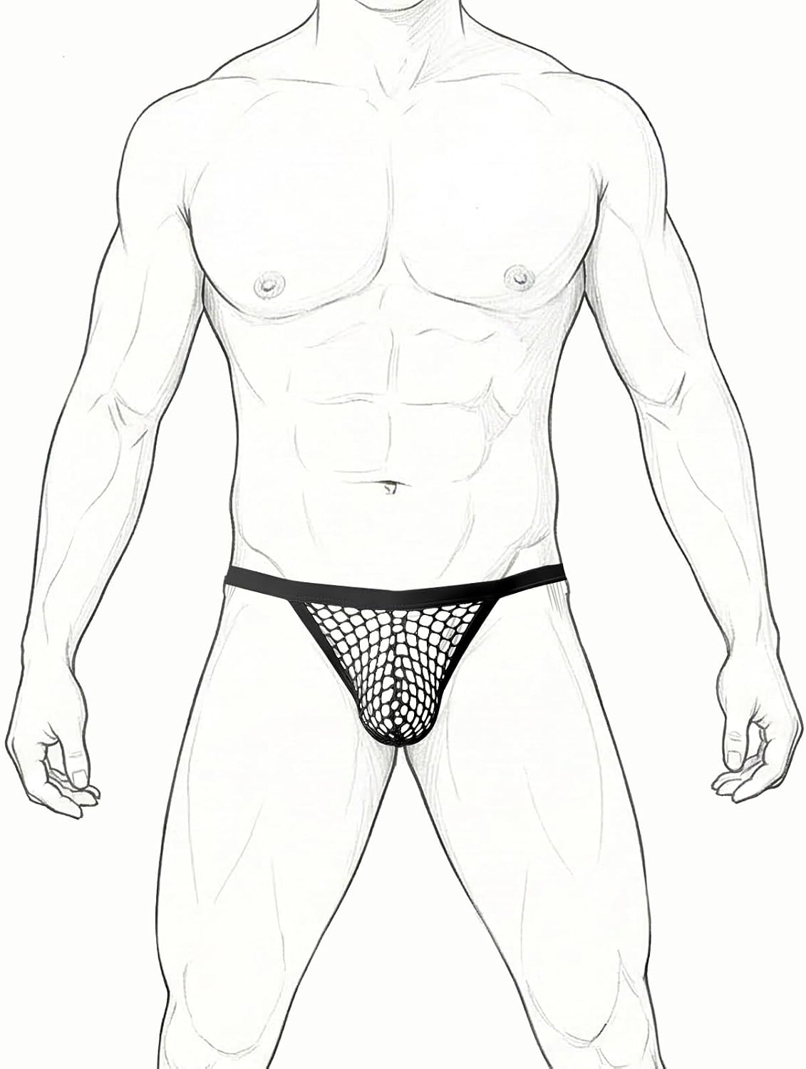 Evankin Men's Fishnet Underwear Mesh Sexy G-Strings See Through Thongs Bikini Pouch Underpants Breathable T-back