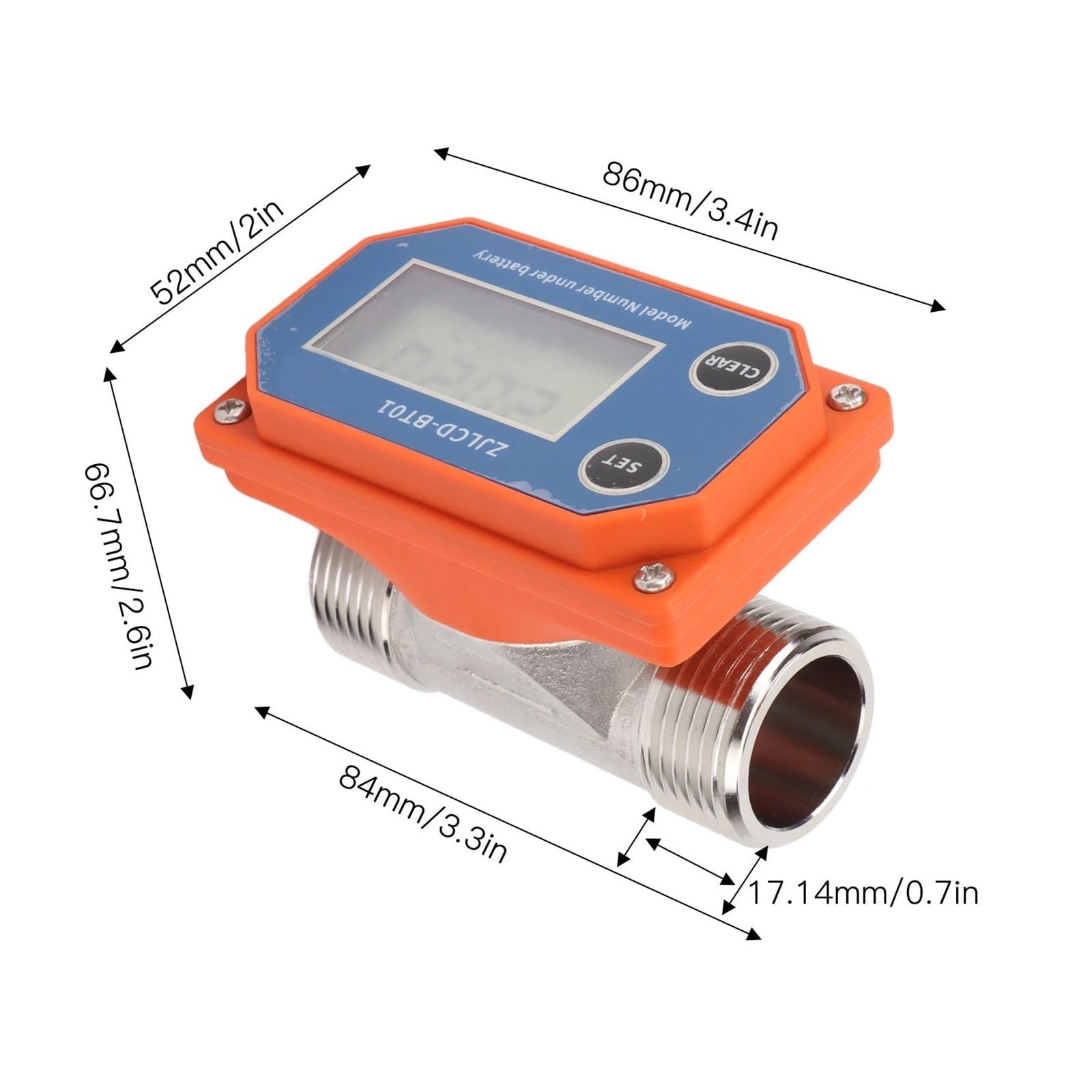 Medidor de flujo digital de alta precisión 1 Medidor De Flujo De Agua Con Pantalla Digital, Sensor De Flujo, Medidor De Flujo De Acero Inoxidable For Riego De Tierras De Cultivo