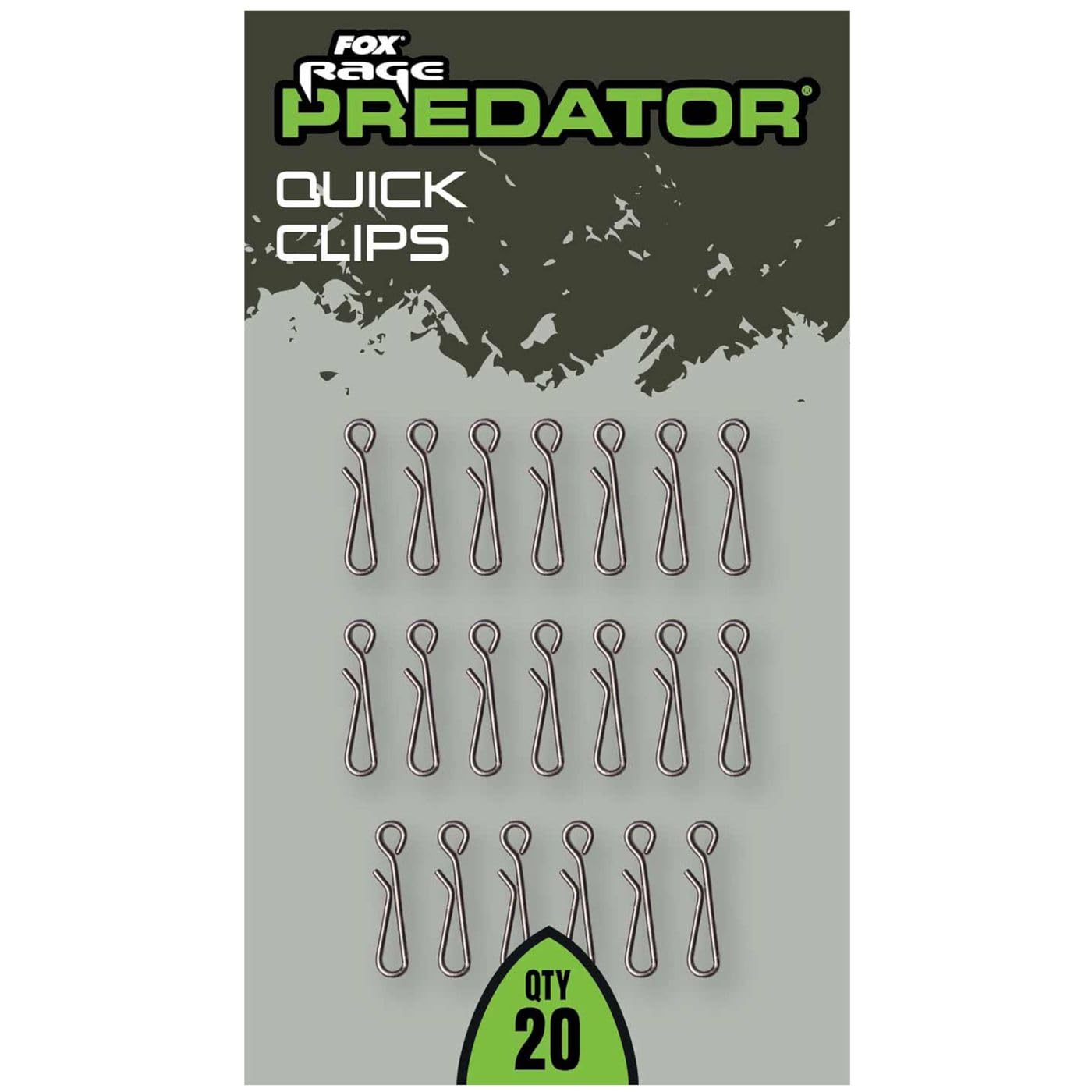 Fox Rage Predator Gemini Clips Large – 20 Bleiclips, Snaps, Karabiner für Angelgewichte