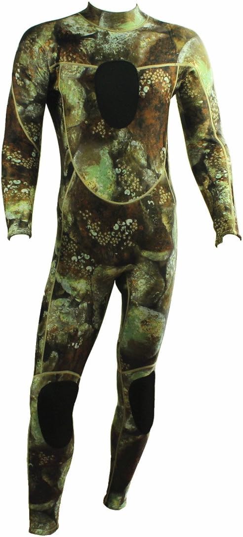 AUWAYDT 3mm Men Camouflage Neoprene Diving Wetsuit Jumpsuit,Large