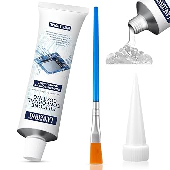 100ml Conformal Coating for Electronics, Silicone Adhesive Sealant Transparent Insulating Sealant, Strong Fluidity Waterproof for Circuit Boards Appliance Control Boards LED Lamps