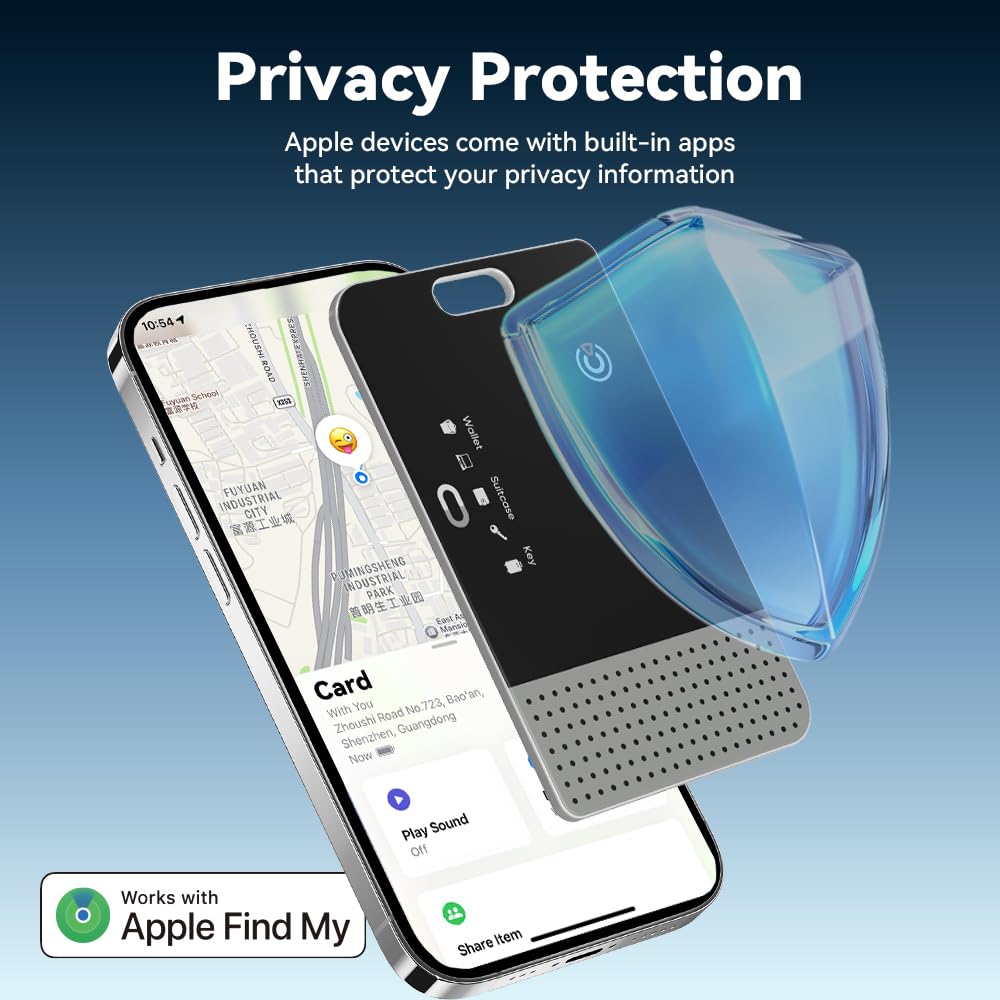 Il tracker per carte 2026 funziona con Apple Find My – Ultra sottile Wallet Tracker Card con ricarica wireless, durata della batteria di 8 mesi, rilevatore acustico forte da 75 dB per portafogli