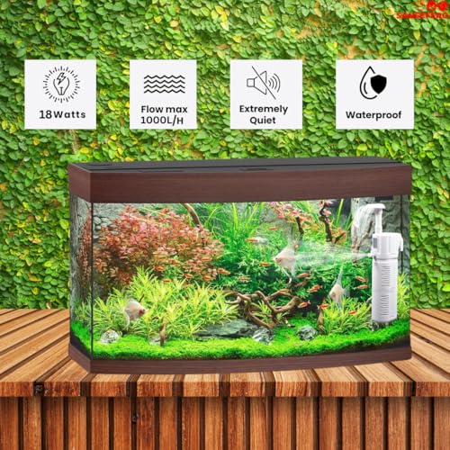 Image of Premier Plants Internal Fountain Aquarium Filter Multi-Function Submersible Filtration Pump Efficient and Quiet Aquarium Filter for Fish Tank (BL-98E |9w | 650L /H)