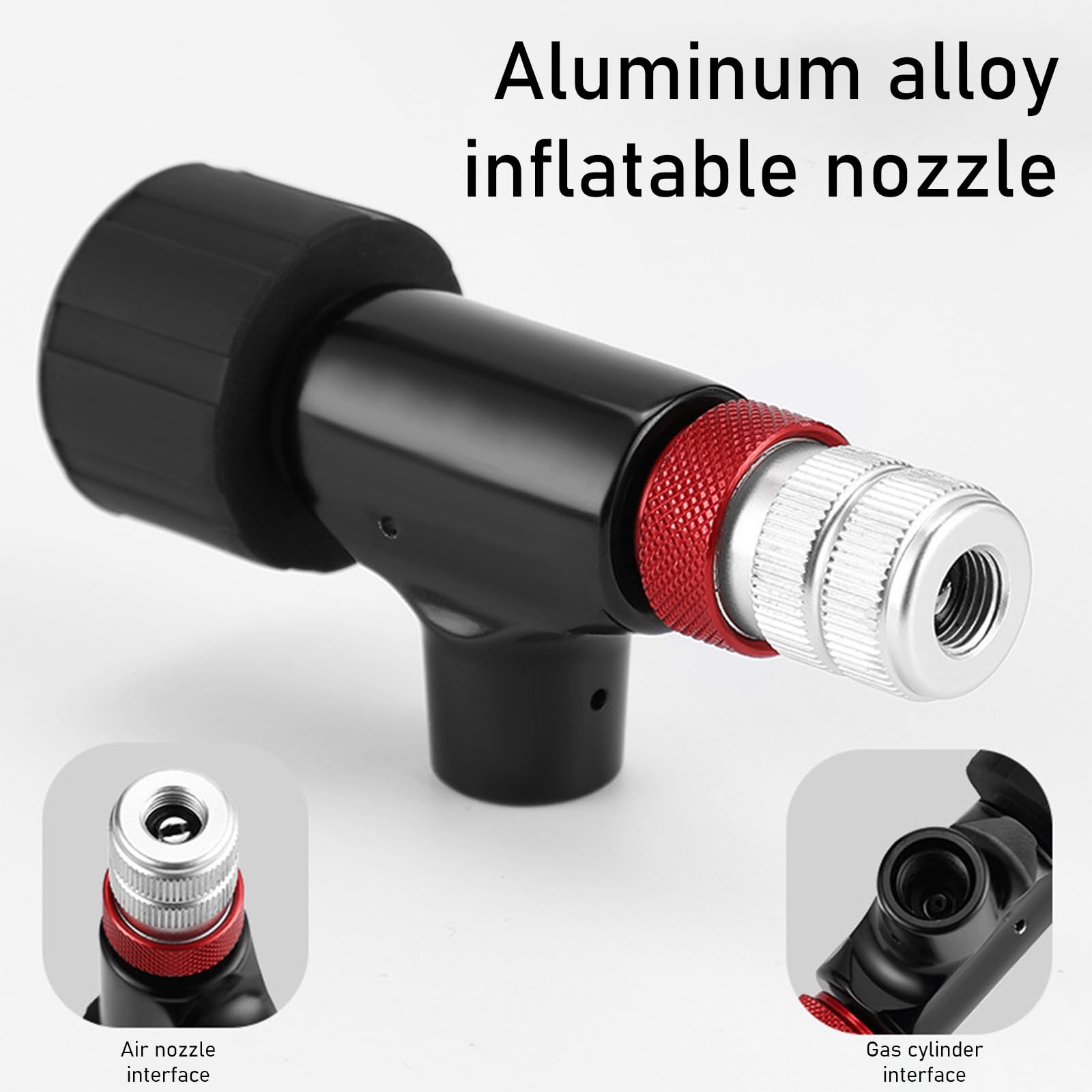 CO2-Inflator-Kopf für Mountainbike, schnelles Pumpen, Fahrradpumpe mit Manometer, Aluminiumlegierung, CO2-Fahrrad-Reifenfüller Sport & Freizeit