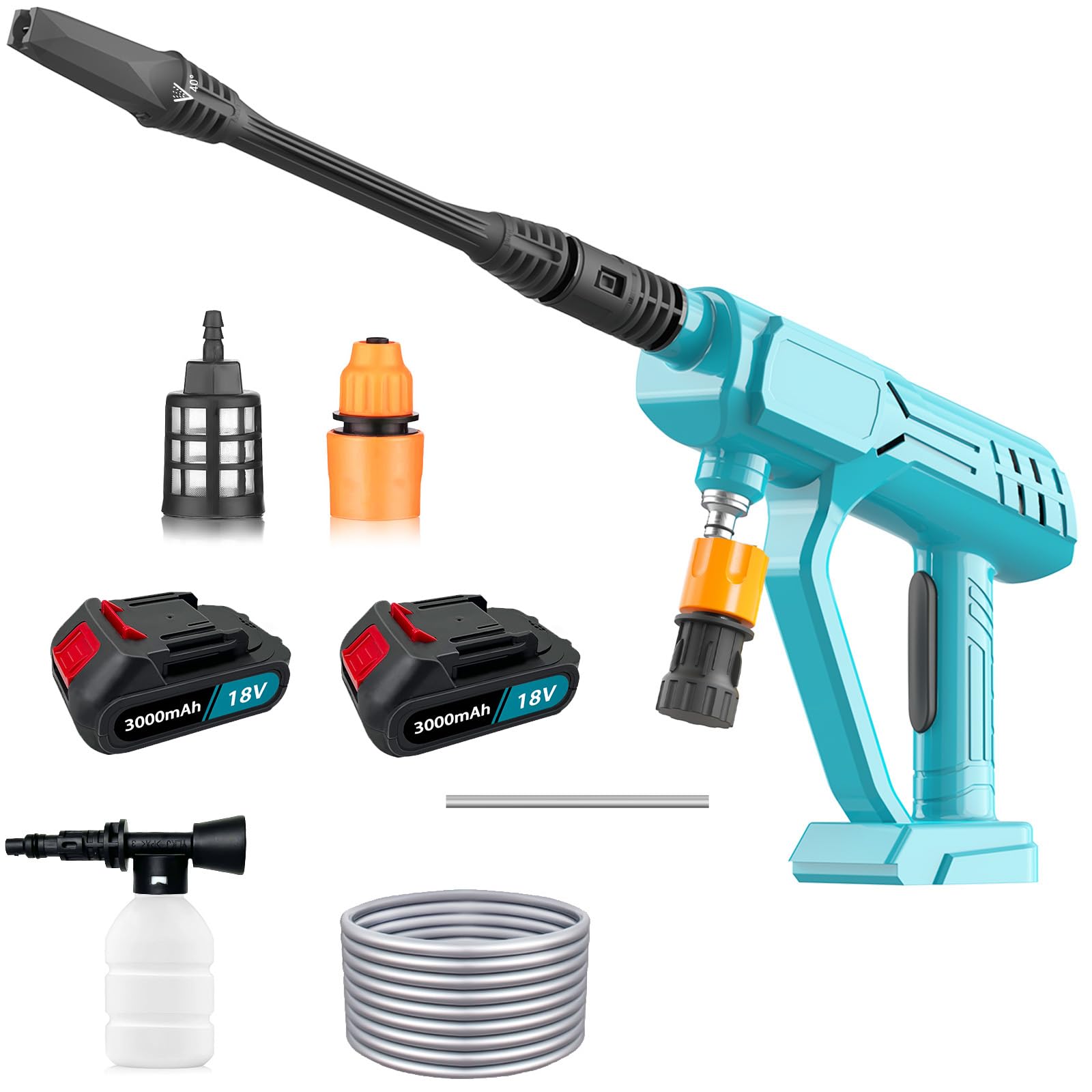 Cordless Pressure Washer for Makita 18V Battery X2, 3 In 1 Portable Power Washer, Battery Pressure Washer with 5M Hose,for Car/Floor/Garden Cleaning & Watering