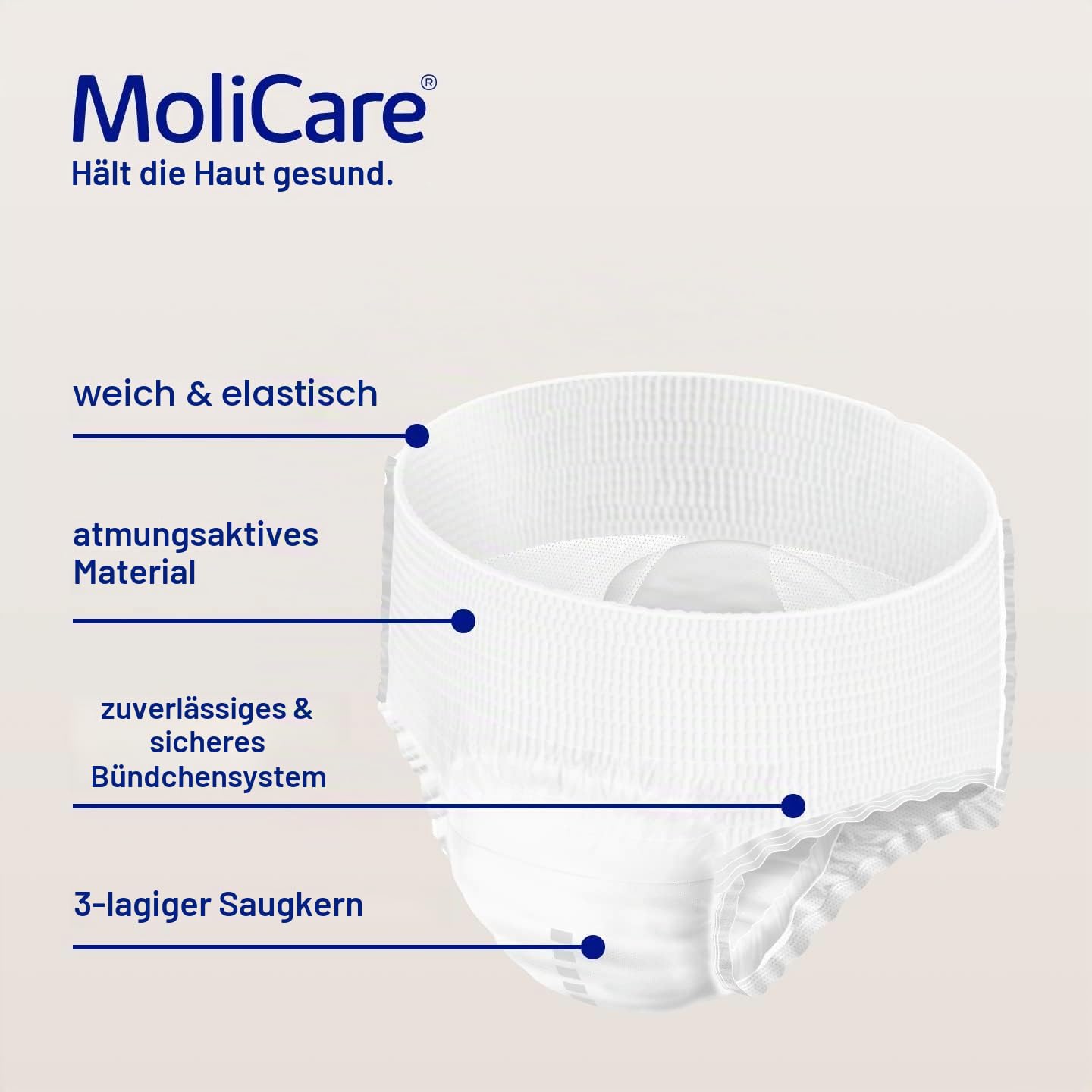 MoliCare Premium Mobile Einweg-Inkontinenzhosen: für Damen und Herren mit Inkontinenz; 6 Tropfen, Größe L, 4 Packungen mit je 14 Paar (56 Stück)