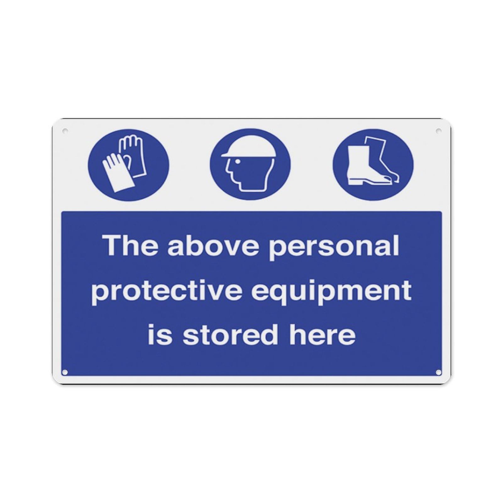 peiyeety Personal Protective Equipment Is Stored Here Aluminum Tin Warning Signs For Home Outdoor Garden 12X16 Inches