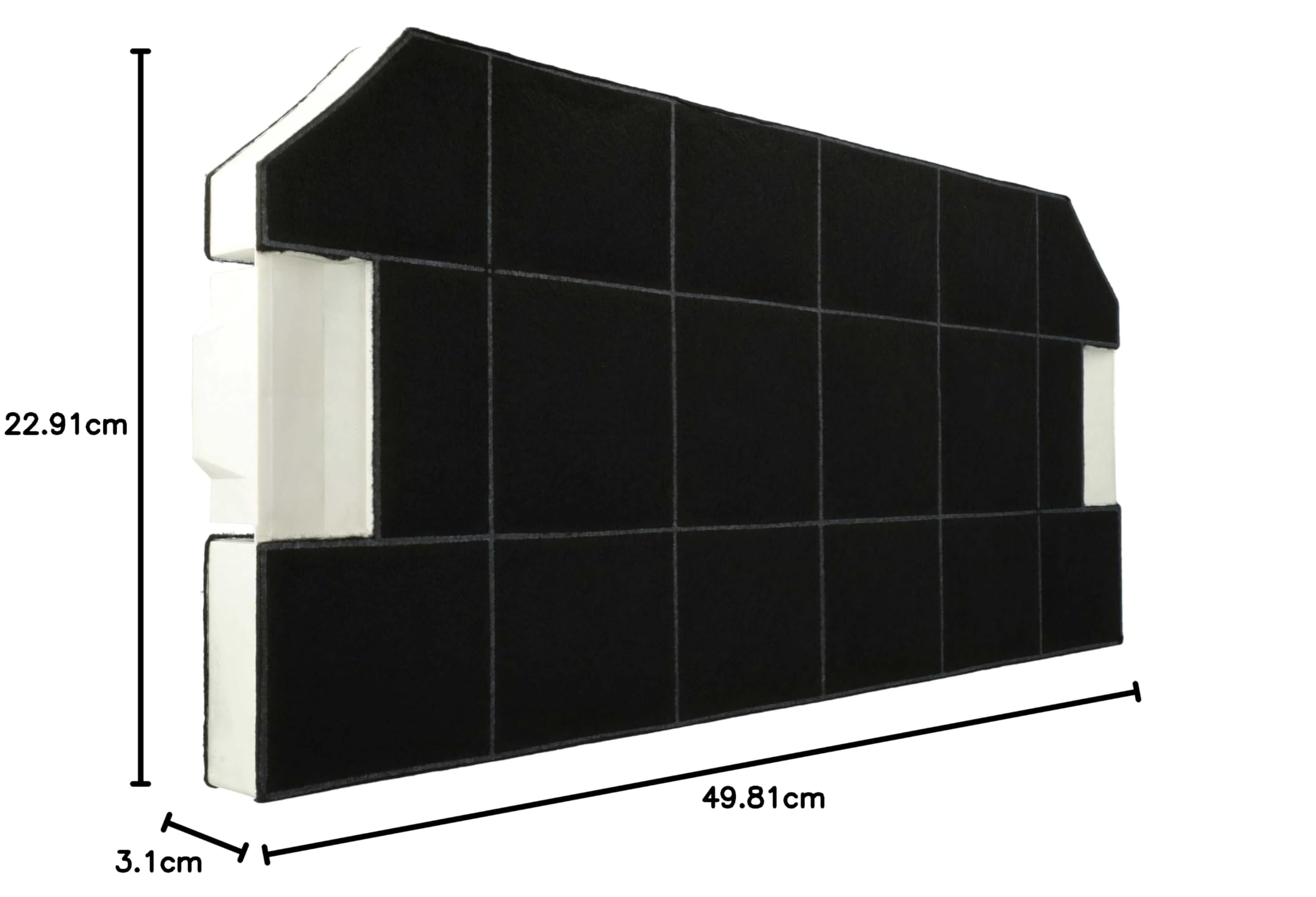 vhbw 2x Filtro a carboni attivi sostituisce Bosch DHZ3300 per cappe aspiranti - 49,6 x 23 x 3 cm