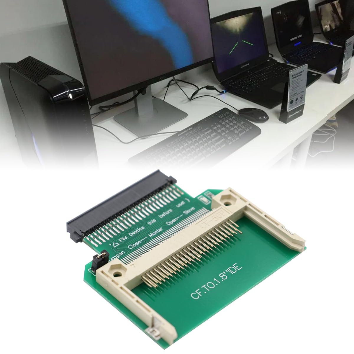 POFET Adaptateur de Carte CF vers IDE 50 Broches 1,8 Pouces Adaptateur de convertisseur de Disque Dur SSD, Carte mémoire Flash compacte CF