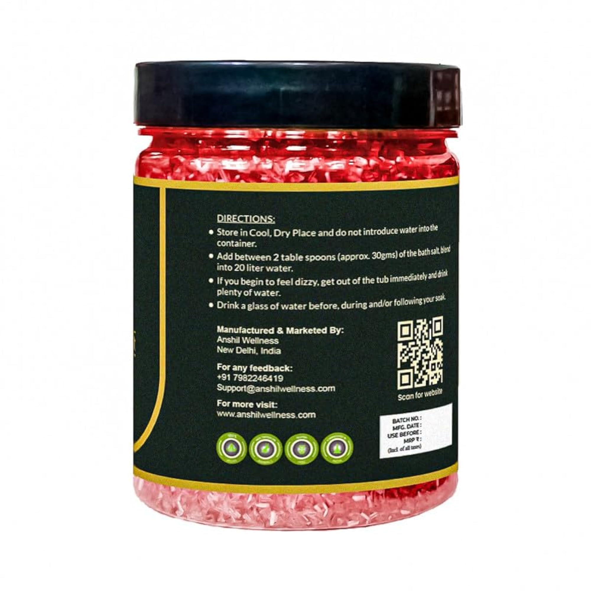Root Chakra Bath Salt, 450g, Calming and Cleansing