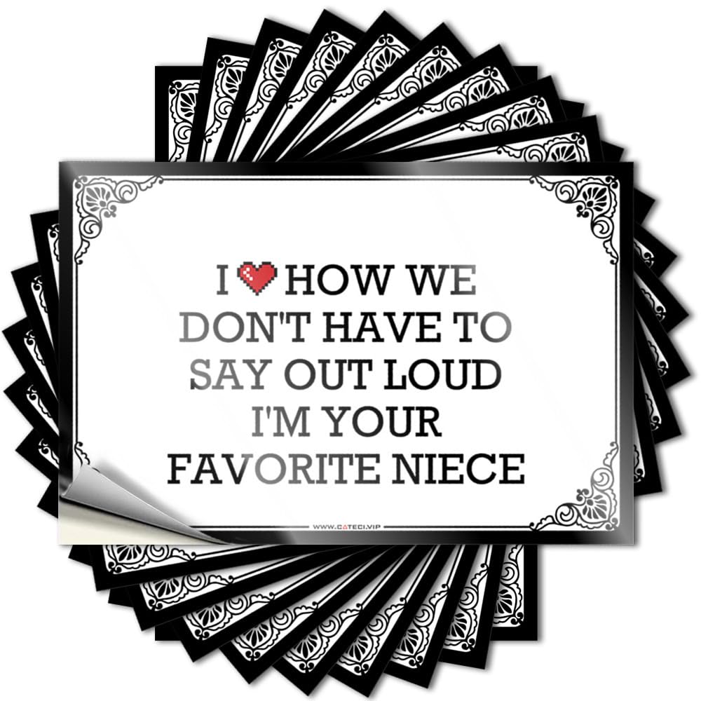 Front Porch Decorations Outdoor, Decal Girl Window I Love How We Don't Have to Say Out Loud I'm Your Favorite Niece | Plush Waterproof Vinyl Stickers(12X18CM)