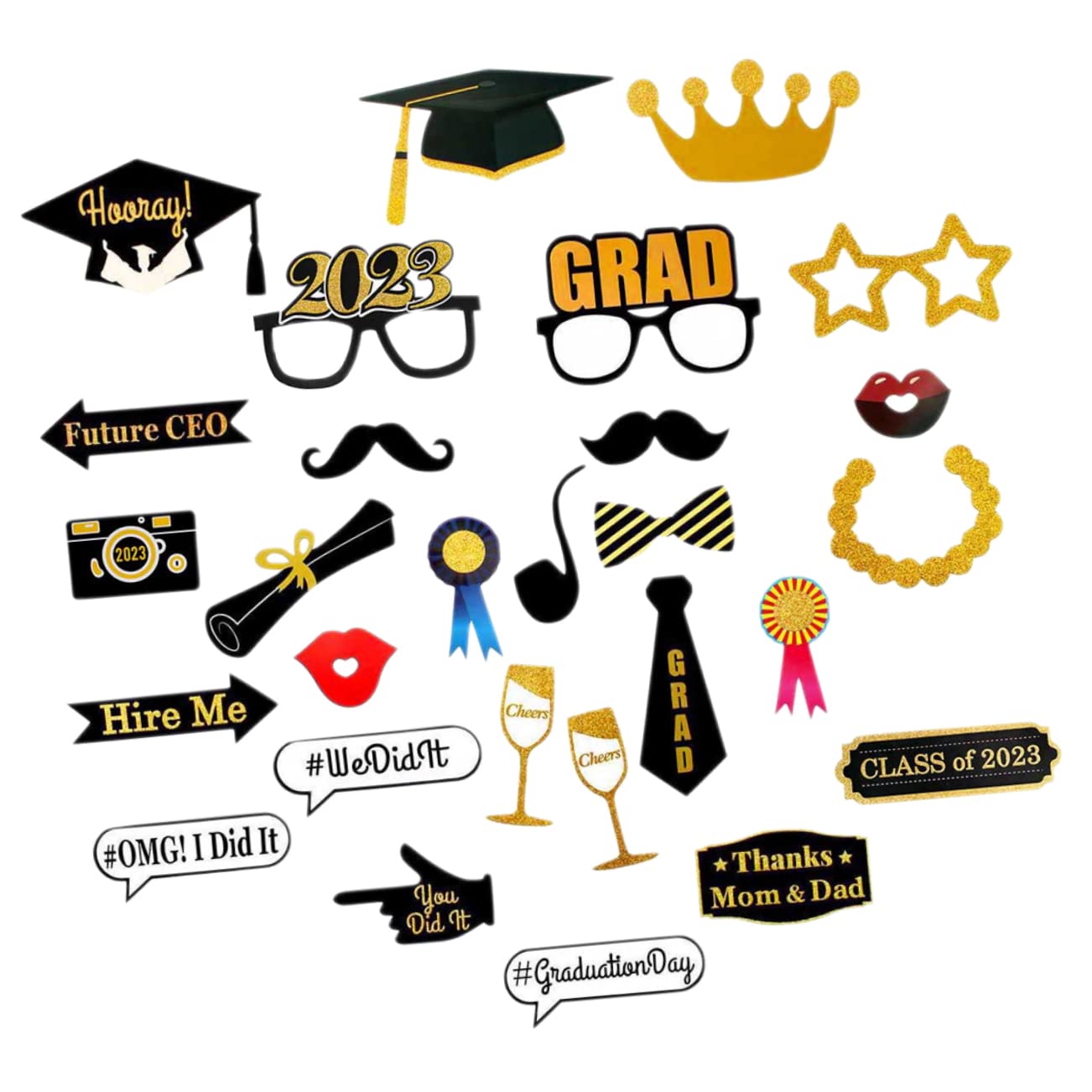 3 Set Accessori Per Photo Booth Per Laurea Decorazioni Festive Per Feste Laurea Props Divertenti Per Foto E Celebrazioni 28 Pezzi*3