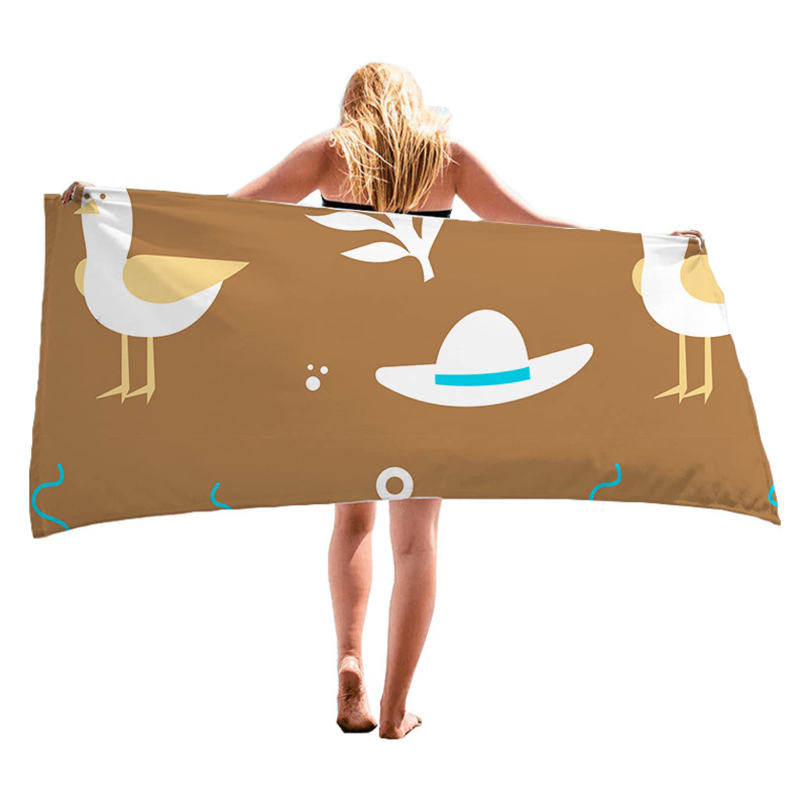 Ręcznik plażowy 200 x 200 cm, khaki, z mikrofibry, ręcznik plażowy, wodoodporny koc plażowy, koc piknikowy, koc plażowy, odporny na piasek, na plażę, do parku, na kemping, wędrówki