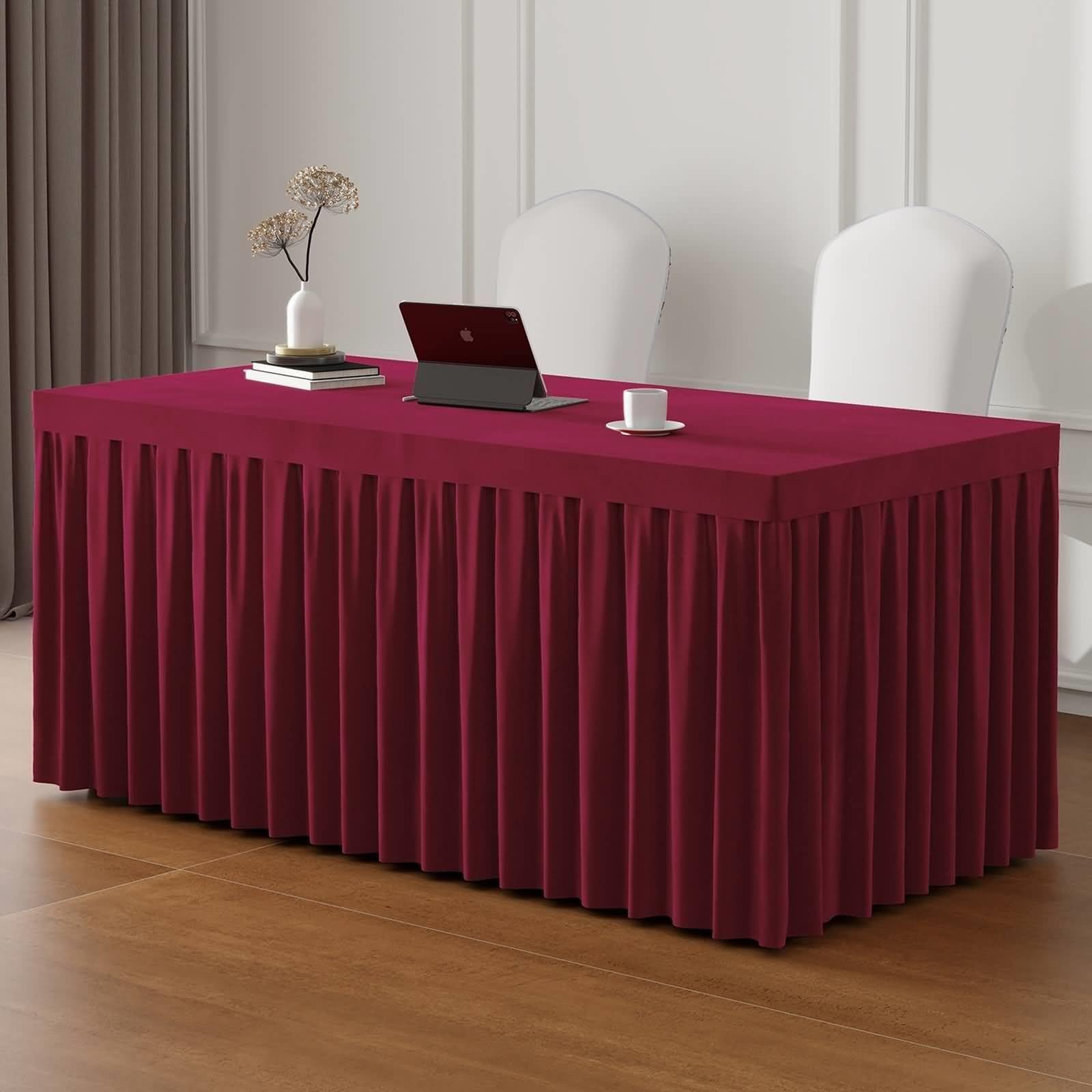 40 x 142 cm prostokątne obrusy, obrusy do jadalni aksamitne solidne czerwone wino z długimi falbankami jesienne żniwa obrus