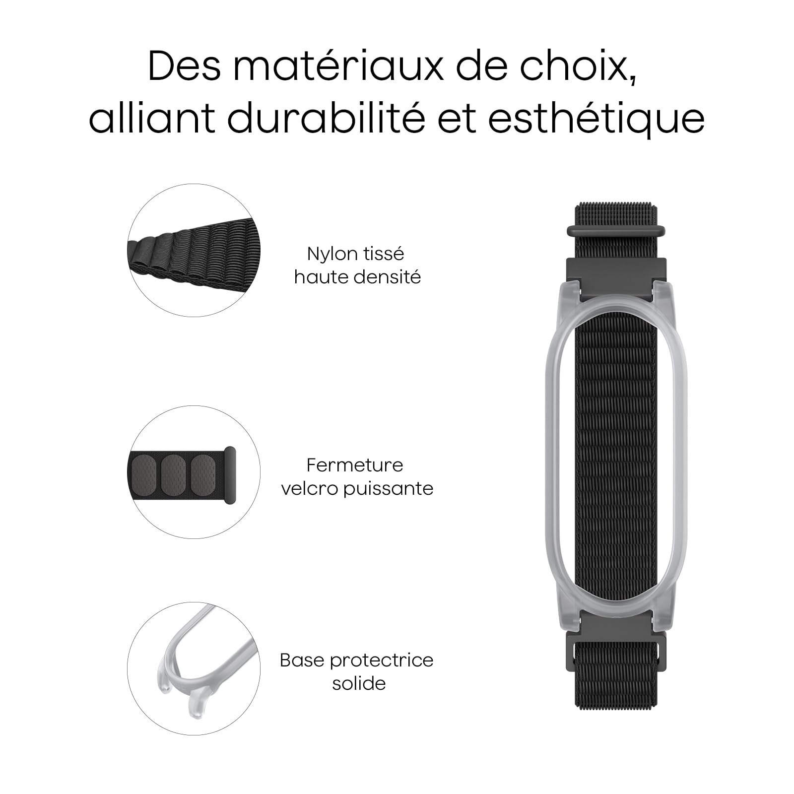 Plaud Bracelet NotePin, Sangle Ajustable Portable pour enregistreur Vocal IA NotePin, Bande Nylon Respirante, Fermeture Auto-agrippante. S’adapte aux Poignets (18,5 cm-23,5 cm)
