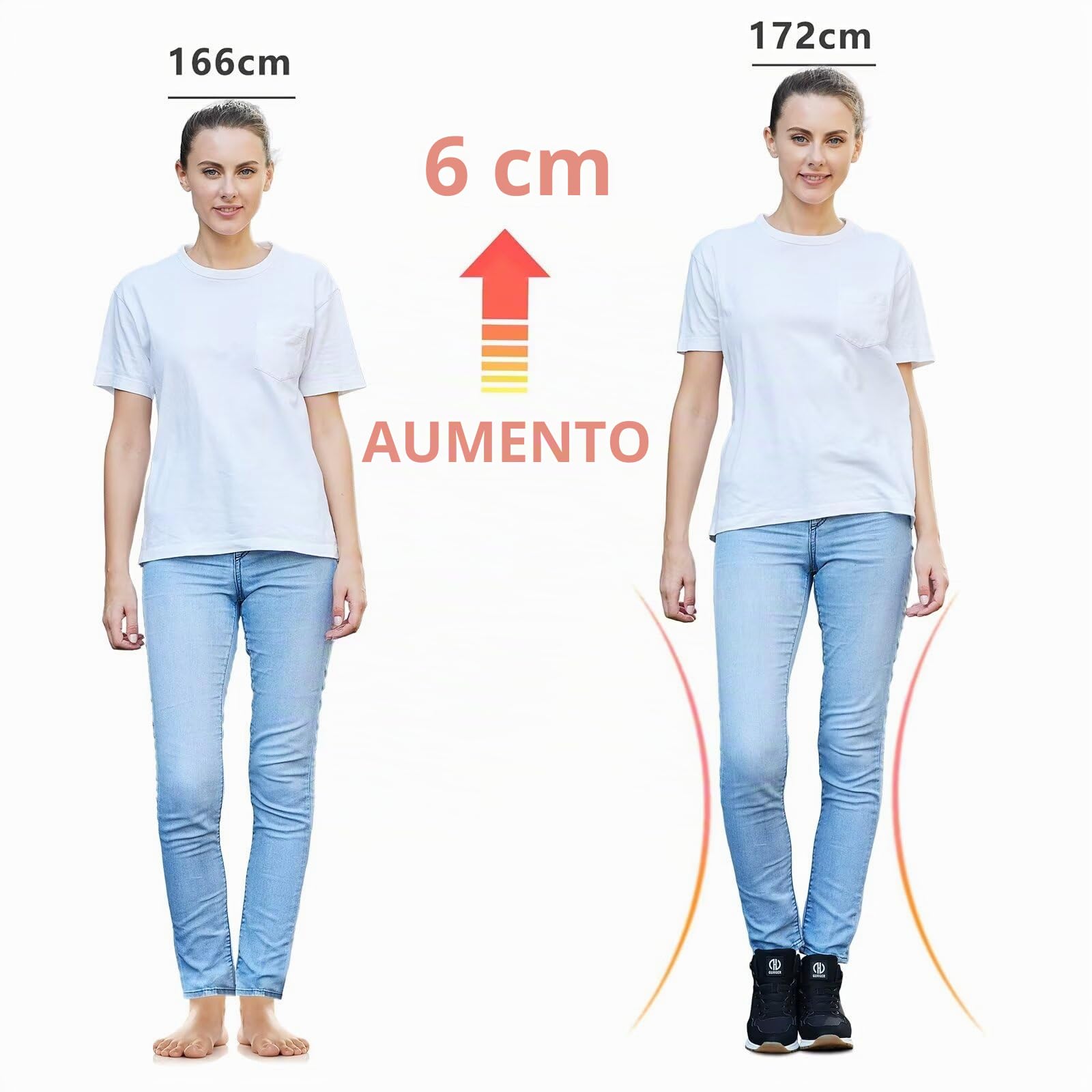Sneakers con Zeppa Donna Scarpe da Ginnastica Basse Sportive Fitness Tacco Zeppa 6 CM