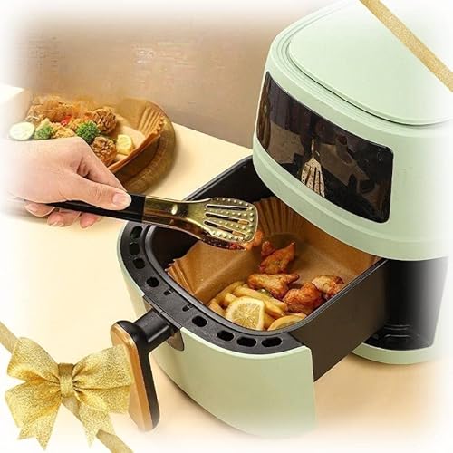 Papel para Freidora de Aire, 100 Piezas 20cm Papel Horno Cuadrado para 5-6L Freidora de Aire, Papel de Pergamino Antiadherente para Freír, Hornear, Cocinar, Asar y a Prueba de Aceite - imagen 4