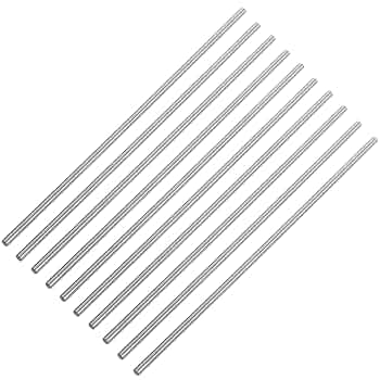 Uxcell Round Steel Rod, 3mm HSS 63-65 HRC Lathe Bar Stock Tool 60mm Long For Shaft Gear Drill Lathes Boring Machine Turning Miniature Axle 5Pcs