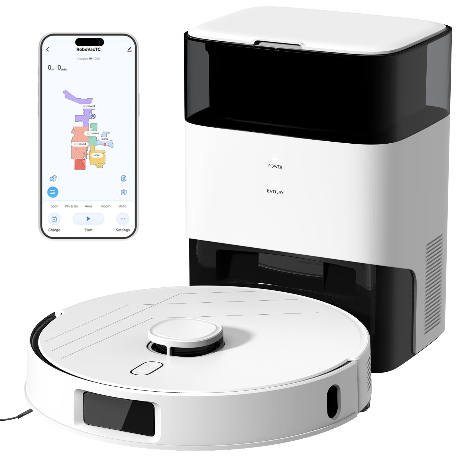T30+ Saugroboter mit Wischfunktion, Staubsauger Roboter mit Absaugstation 3.5L, 12000Pa Saugkraft, Reaktive 3D-Hindernisvermeidung