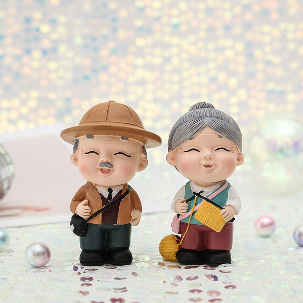 LUOZZY Grandma Cake Topper Figurines - Wedding Anniversary Party Decor, Cute Sofa Grandmother Figure For Cake & Home