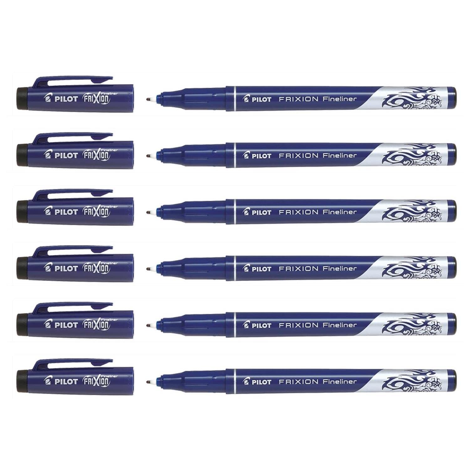 PILOT Frixion Erasable Fineliner Pens Pack of 6 Black