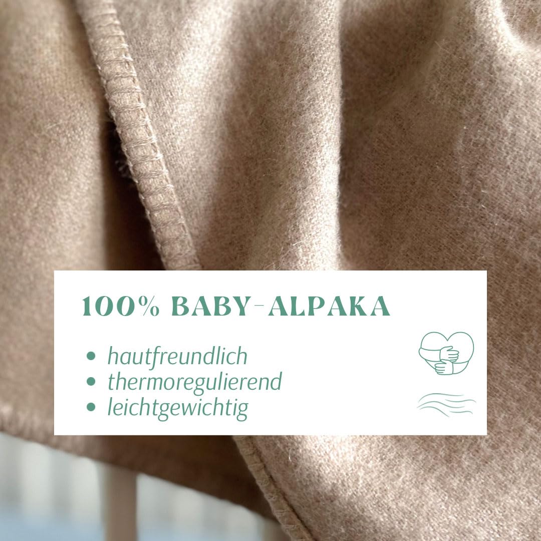 Generisch Coperta per neonati Royal 100% Baby Alpaca – Double Face Beige Tortora