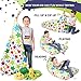 5 STARS UNITED Stuffed Animal Storage Bean Bag - Cover Only - Large Triangle Beanbag Chair for Kids - 150+ Plush Toys Holder - Floor Pillows Organizer for Girls - 100% Cotton Canvas - Holiday Stars