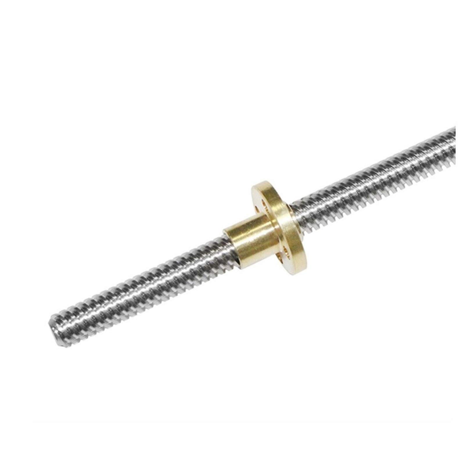 Acvacv One Color 3D Printer T8 Lead Screw (2 Pack) 8Mm Trapezoidal Leads Screws With T8 Nut, Od 8Mm Pitch 2Mm Lead 8Mm Threaded Rod(500Mm)