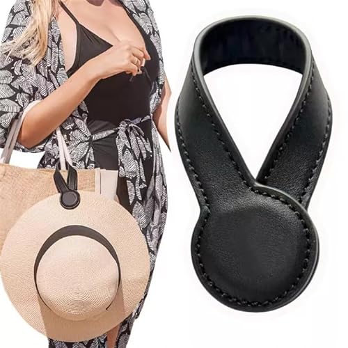 Lmytagcp Unisex Black Magnetic Hat Clip For Bags & Backpacks – Faux Leather Cap Holder, Portable Travel Accessory For Luggage, Handbags, Purses – Durable Multipurpose Storage Hook (Black)