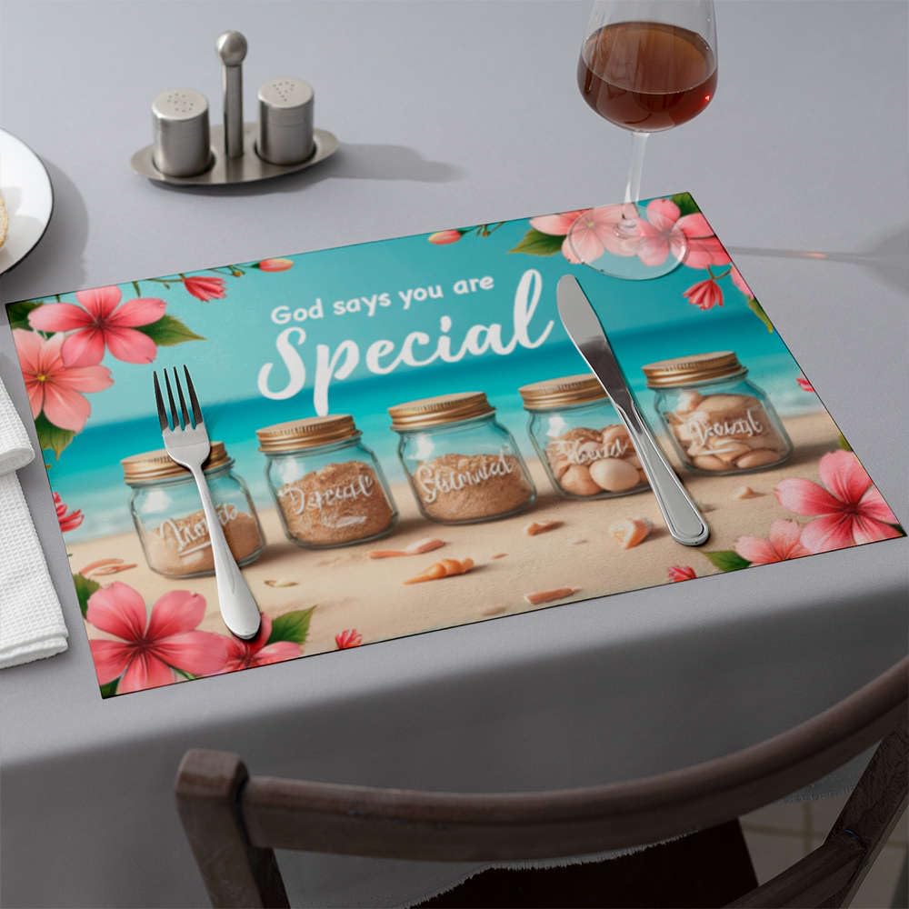 Lot de 6 sets de table en silicone A Beach Jar durables et résistants à la chaleur
