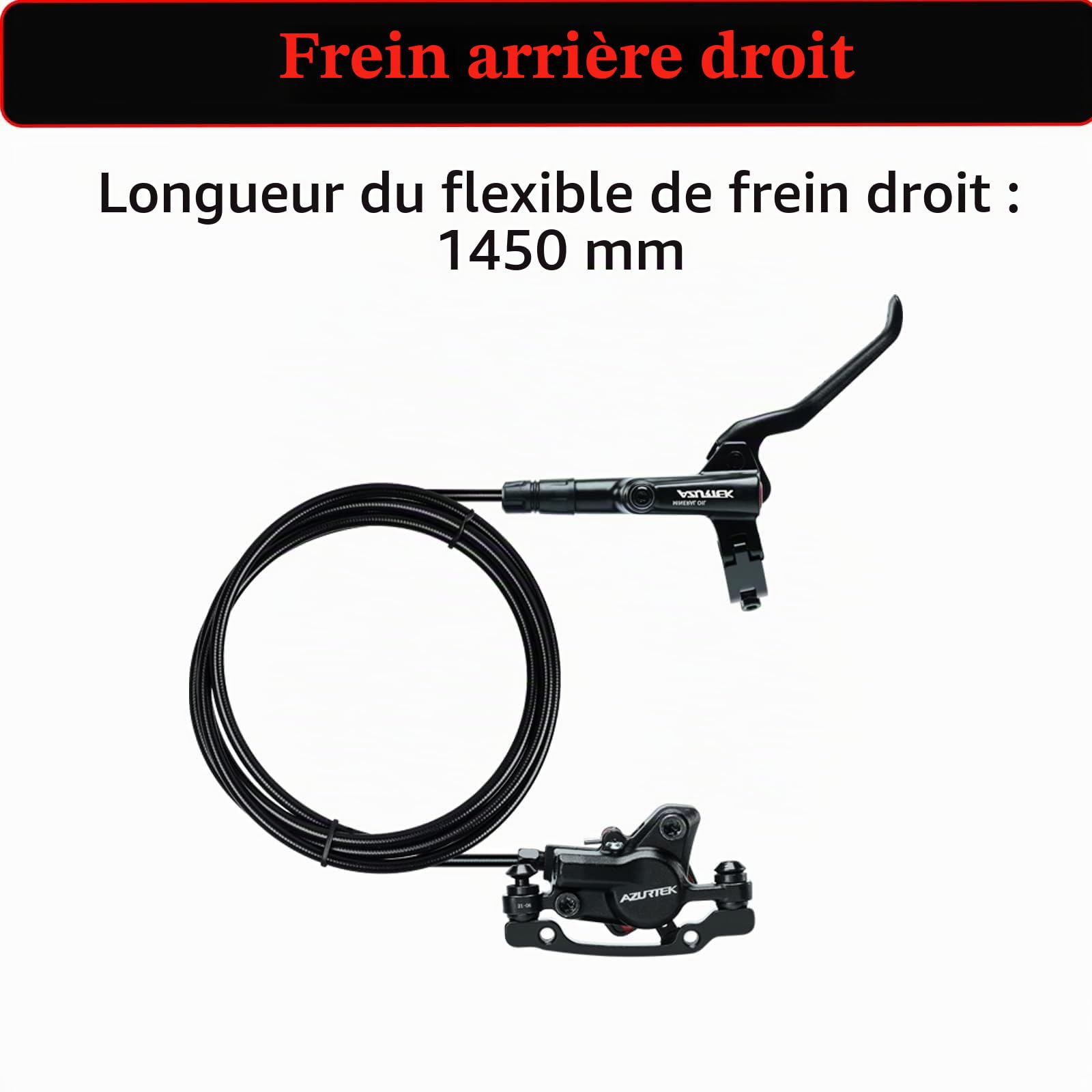 Kit de frein à disque de vélo, ensemble de frein à disque hydraulique avec étrier de pression d'huile en aluminium et levier de frein de vélo en alliage d'aluminium, 2 rotors de 140 mm/160 mm/180 mm