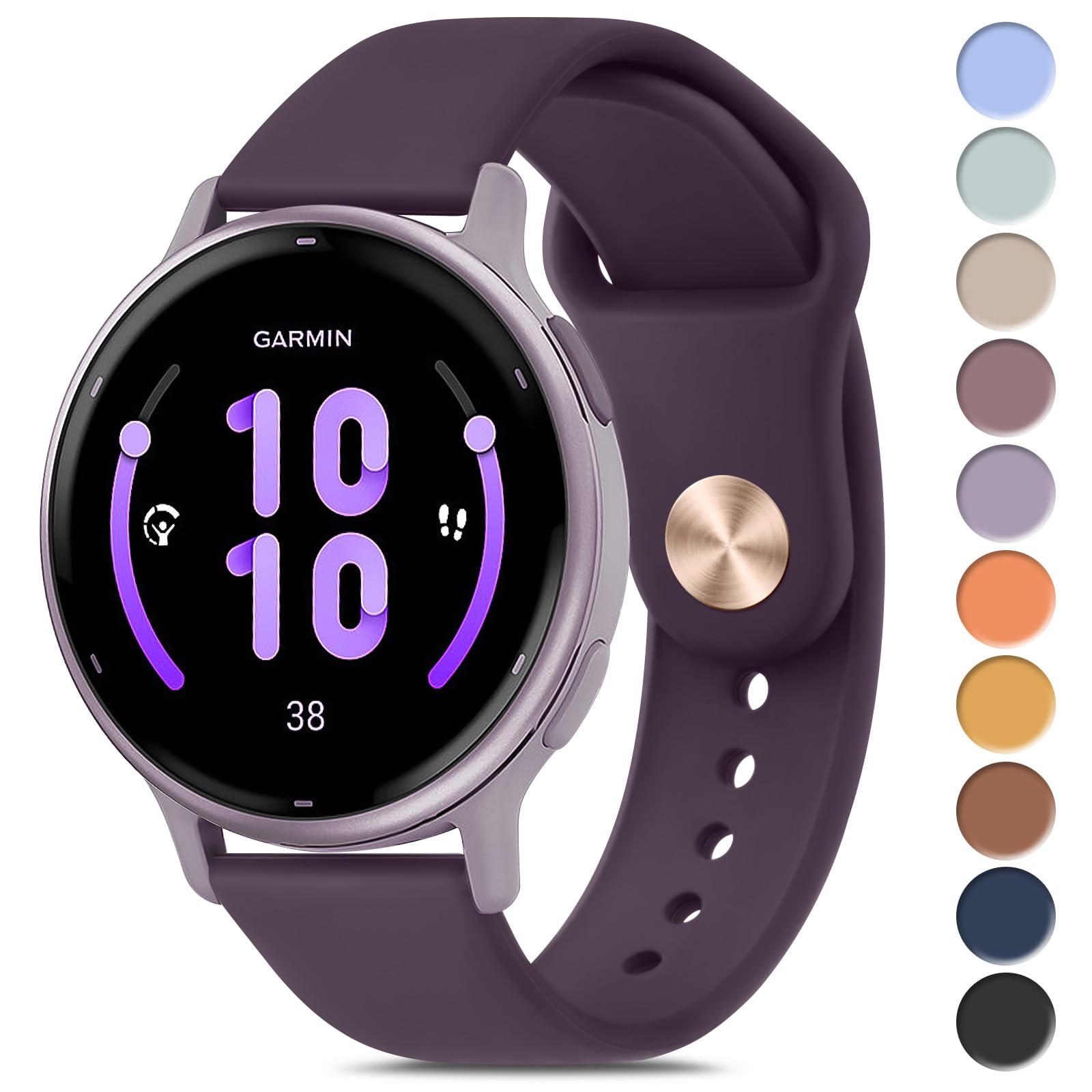 Meliya Bands Compatible with Garmin Vivoactive 5 / Vivoactive 3 Watch Band, Garmin Venu 2 Plus / Venu Sq / Venu Watch Bands Women Men, Soft Silicone Sport Replacement Strap for Garmin Vivoactive 5,