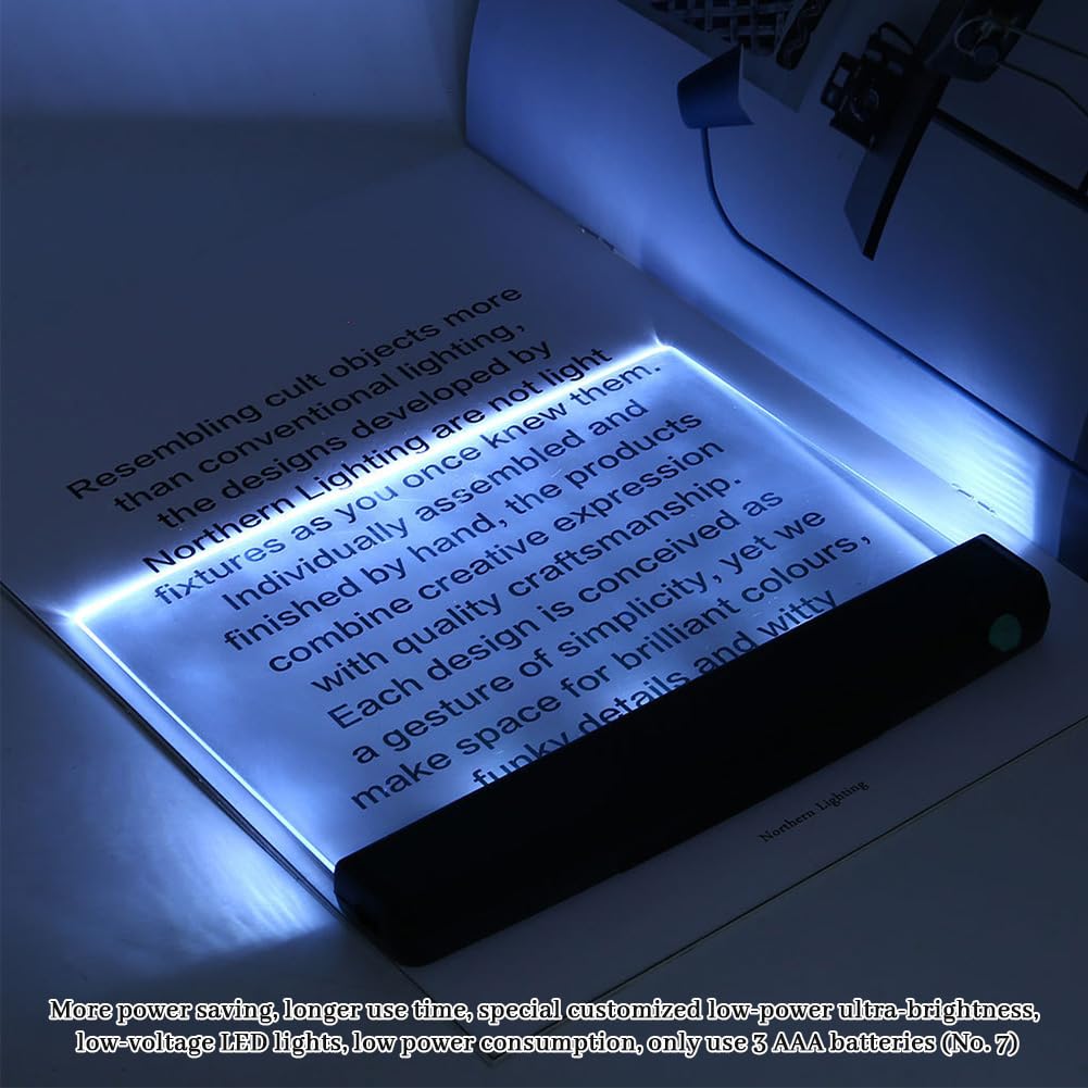 Luces Planas para Libros, Luz de Libro Plana LED, LED de Bajo Voltaje Lámpara de Lectura de Libro de Panel de Protección de Ojos, Home Luces Planas para Libros para Leer por la Noche en la Cama
