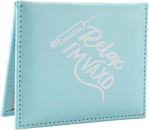 Portatarjetas de vacunaciónidentificación de los CDC, funda de cuero para tarjetas de vacunación, folleto protector de tarjeta de inmunización