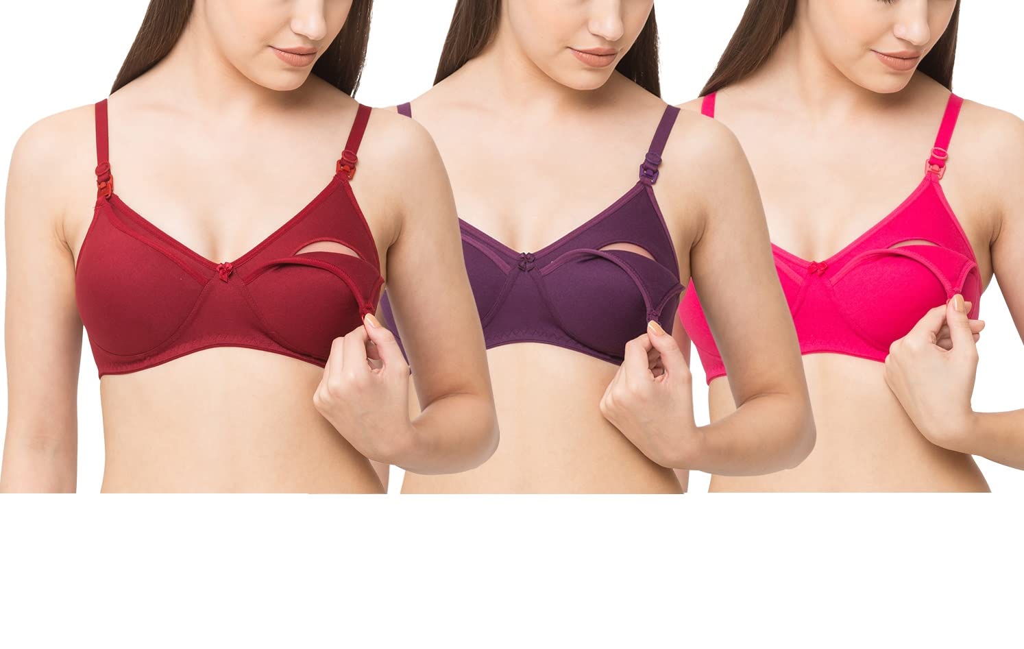 momtobe Women's Cotton Heavily Padded Wire Free Nursing Bra-picture-14