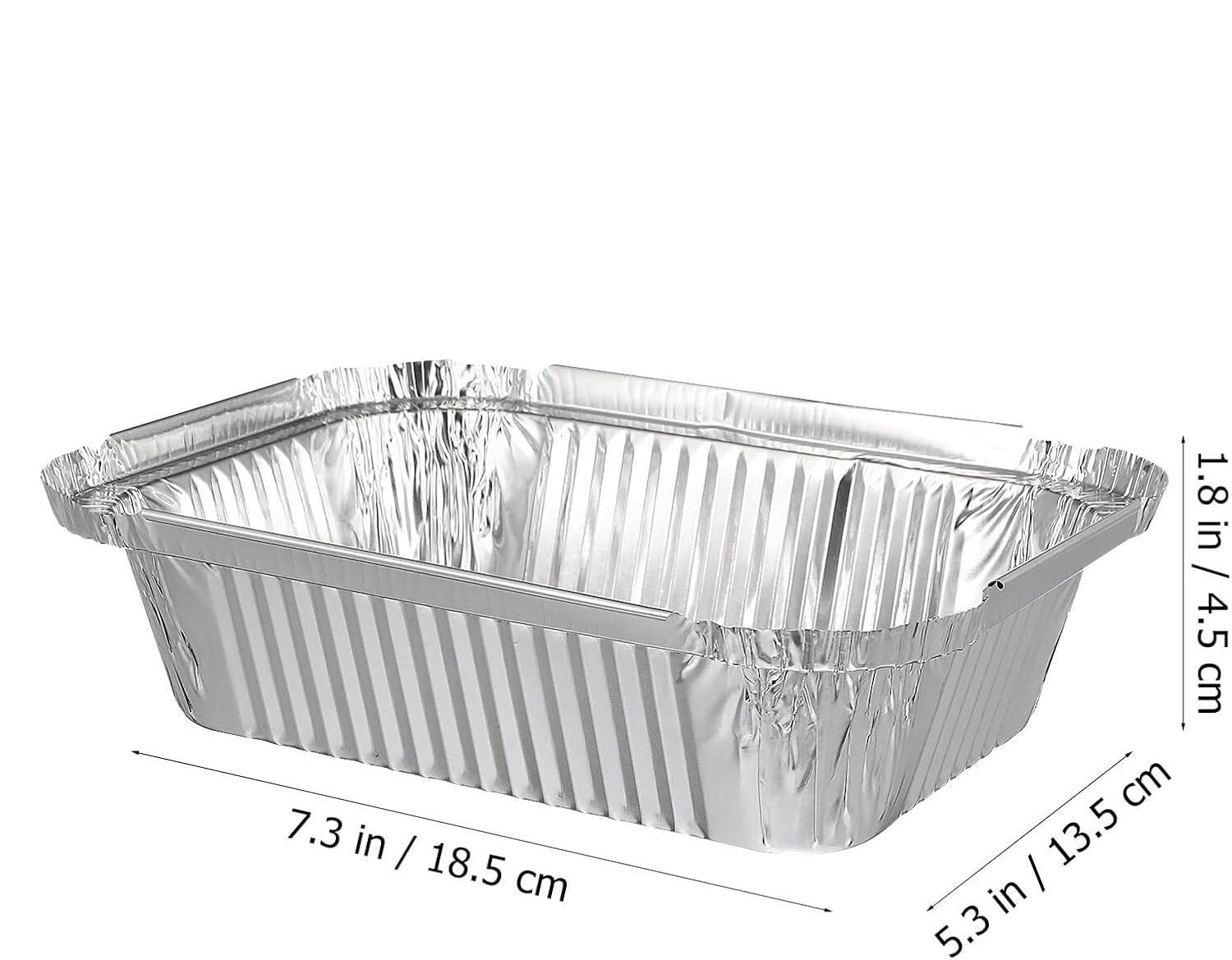 teglie in Alluminio, 20 Pezzi di teglie in Alluminio con Coperchio, teglie in Alluminio for Alimenti, for Cucinare/cuocere al Forno, 18,5 cm