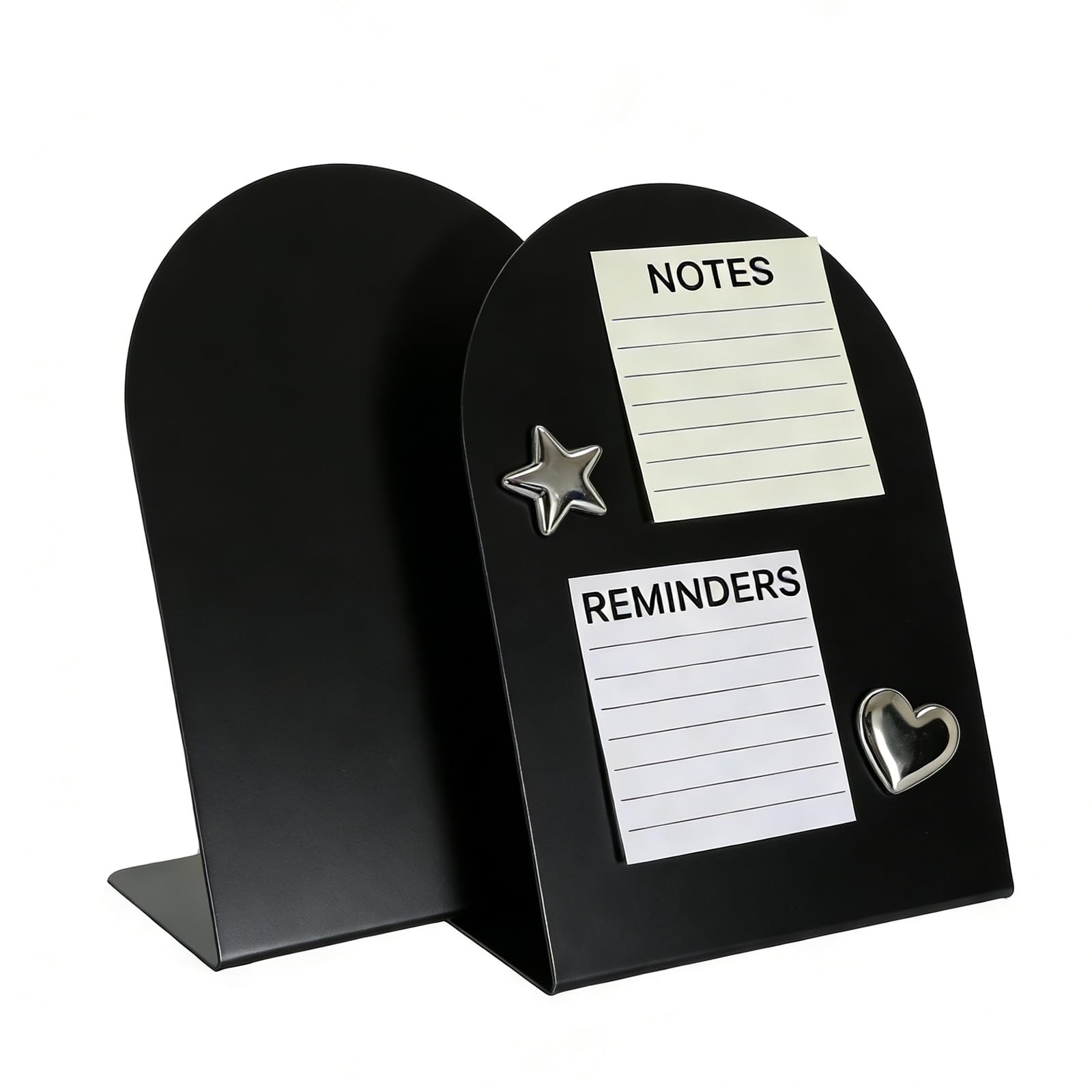 2 Pack Magnet Board,Magnetic Bulletin Board for Tabletops, Metal Magnetic Bulletin Board,Magnet Display Stand for Tabletops Home,School, Kitchen,Office (Black, ARC (Pack of 2))