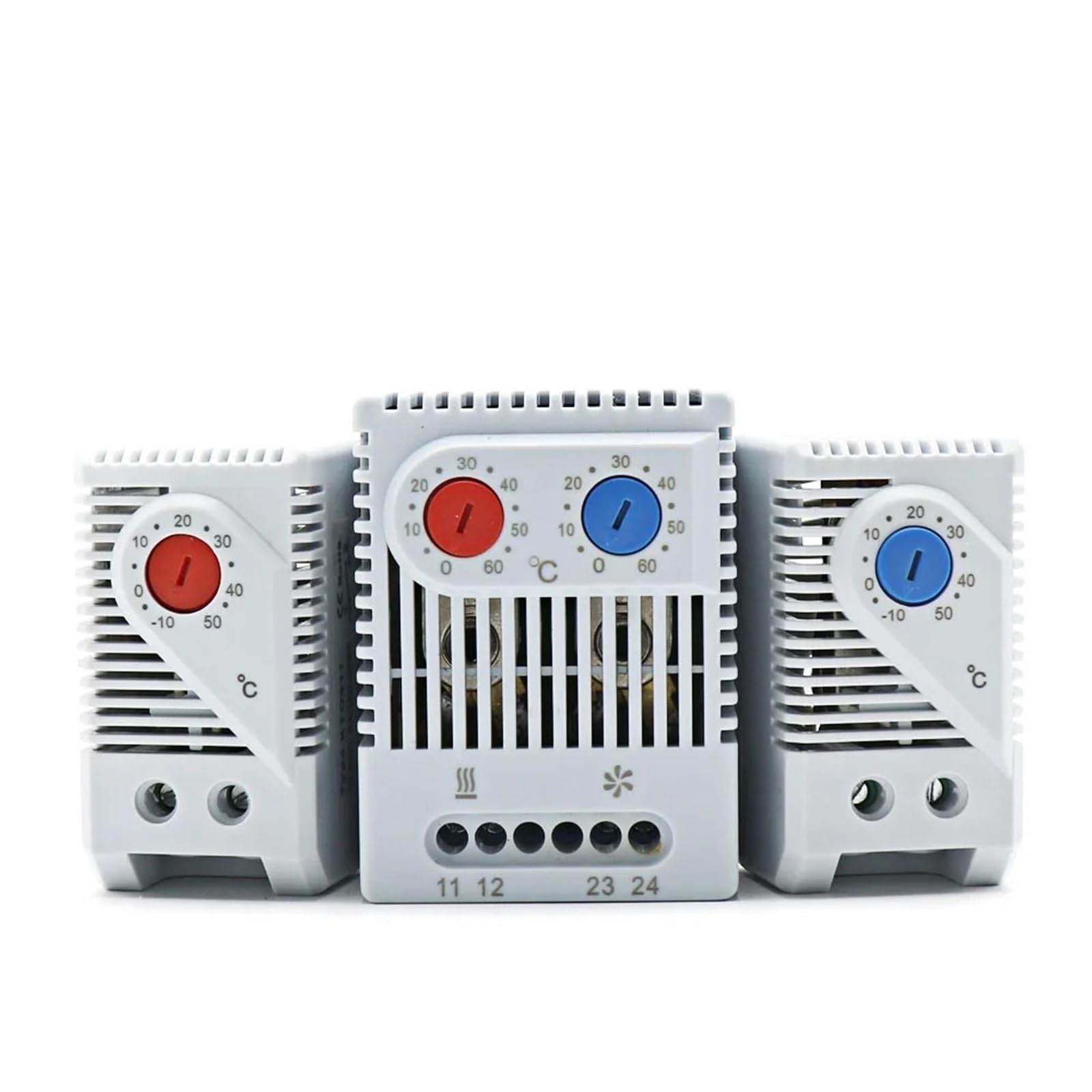 3 pezzi Regolatore di temperatura for armadietto su guida DIN Termostato industriale KTO011 KTS011 Termoregolatore meccanico da 0 a 60 gradi centigradi(NO -10 to 50 degree)