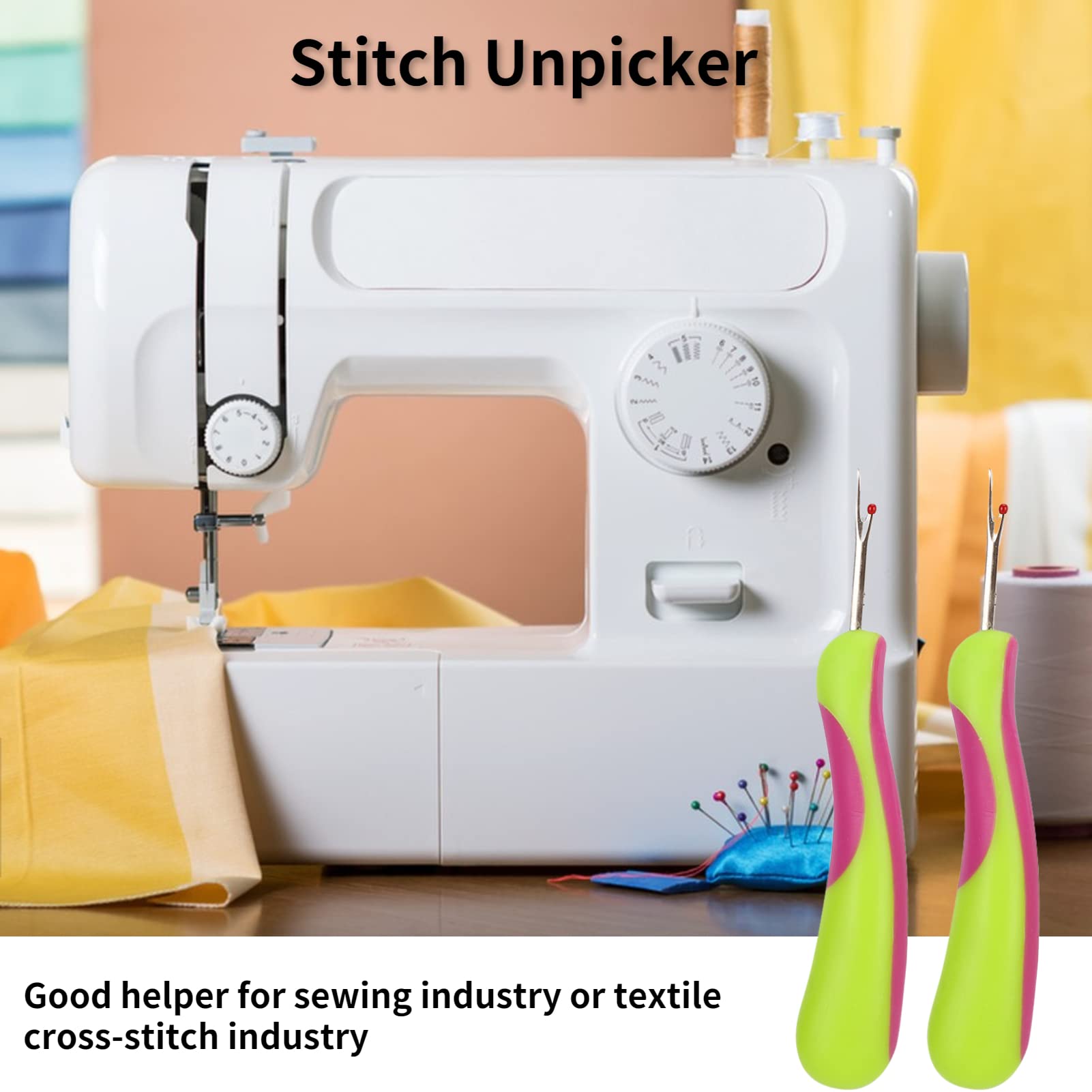 Evonecy 2PCS Seam Cutter, Ergonomically Designed Stitch Unpicker, Thread Cutter Ergonomic Seam Ripper Sewing Thread Remover Tools for Sewing Thread