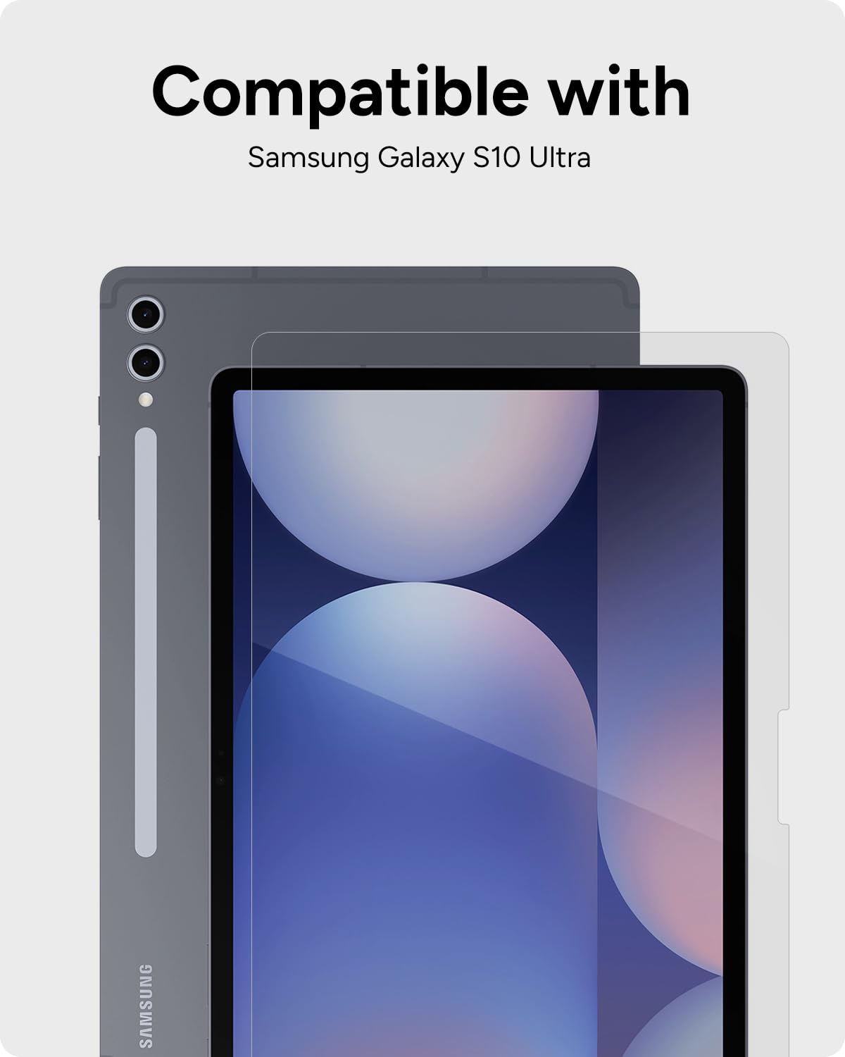 ZAGG Glass Elite - Pellicola protettiva per Samsung Galaxy Tab S10 Ultra/Tab S9 Ultra, in vetro temperato 5 volte più resistente, materiali riciclati, senza sbavature, facile installazione