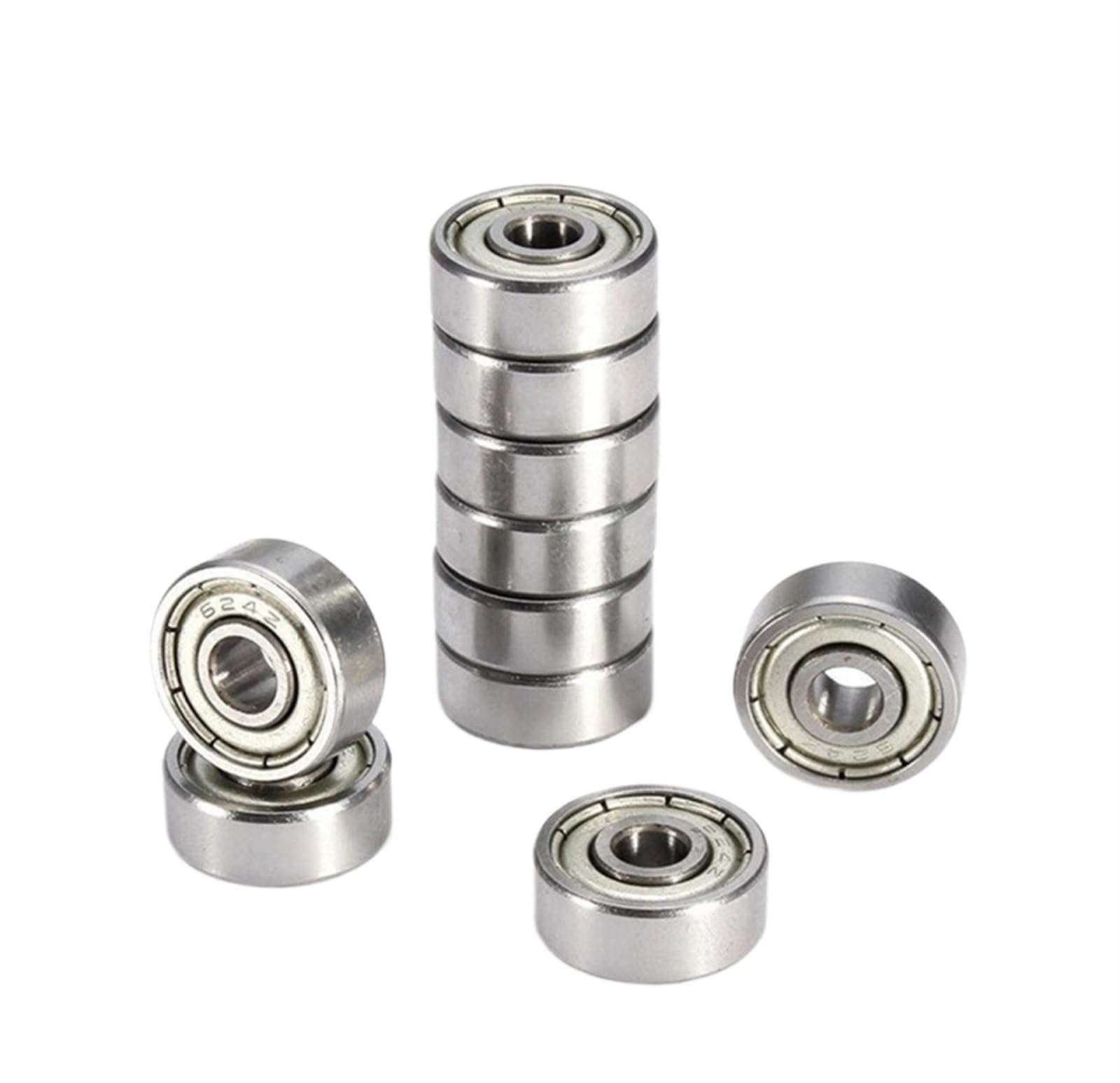 VSPPJYFG Bimetal Seal Shield Micro deep Groove Bearing 10pcs 624ZZ 4x13x5mm Flange Ball Bearing 3D Printers Parts Deep Groove Bearing
