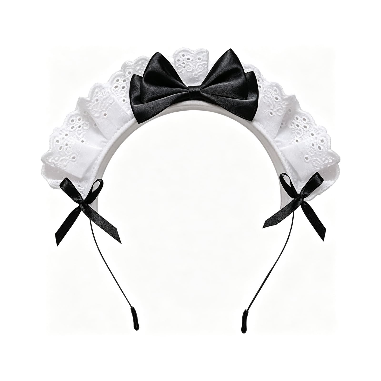 Black Women Girls for Lolita Headband Lace Bow Hair Band Maid Anime Cosplay Headwear Ribbon Bowknot Women's Fashion Headbands Cute Hair Band Party Hair Accessories